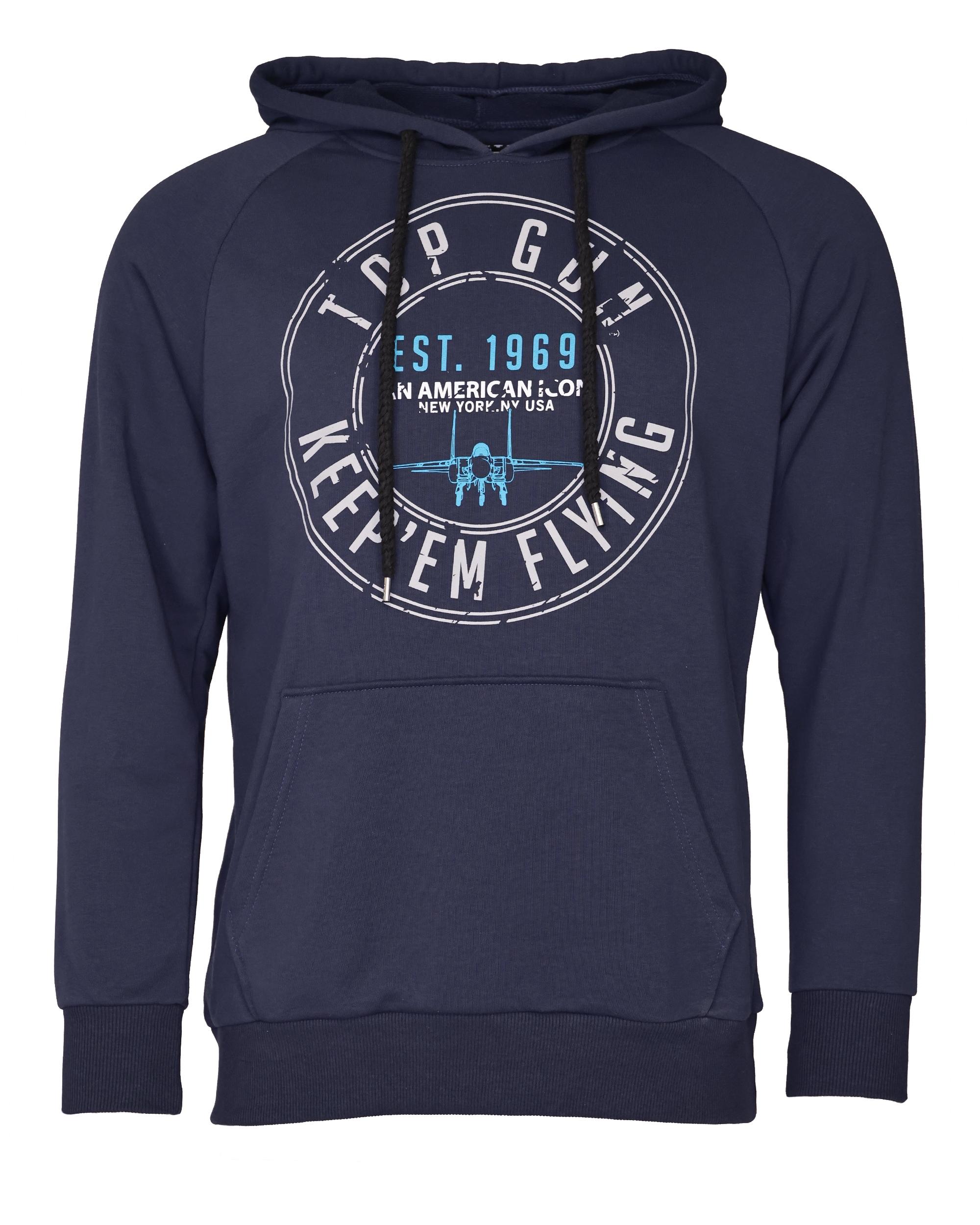 Kapuzenpullover Top Gun "TG20212107", Herren, Gr. 56XXL, Blau (Navy), Obermaterial: 65% Baumwolle, 35% Polyester, Pullover Sweatshirt Hoodie