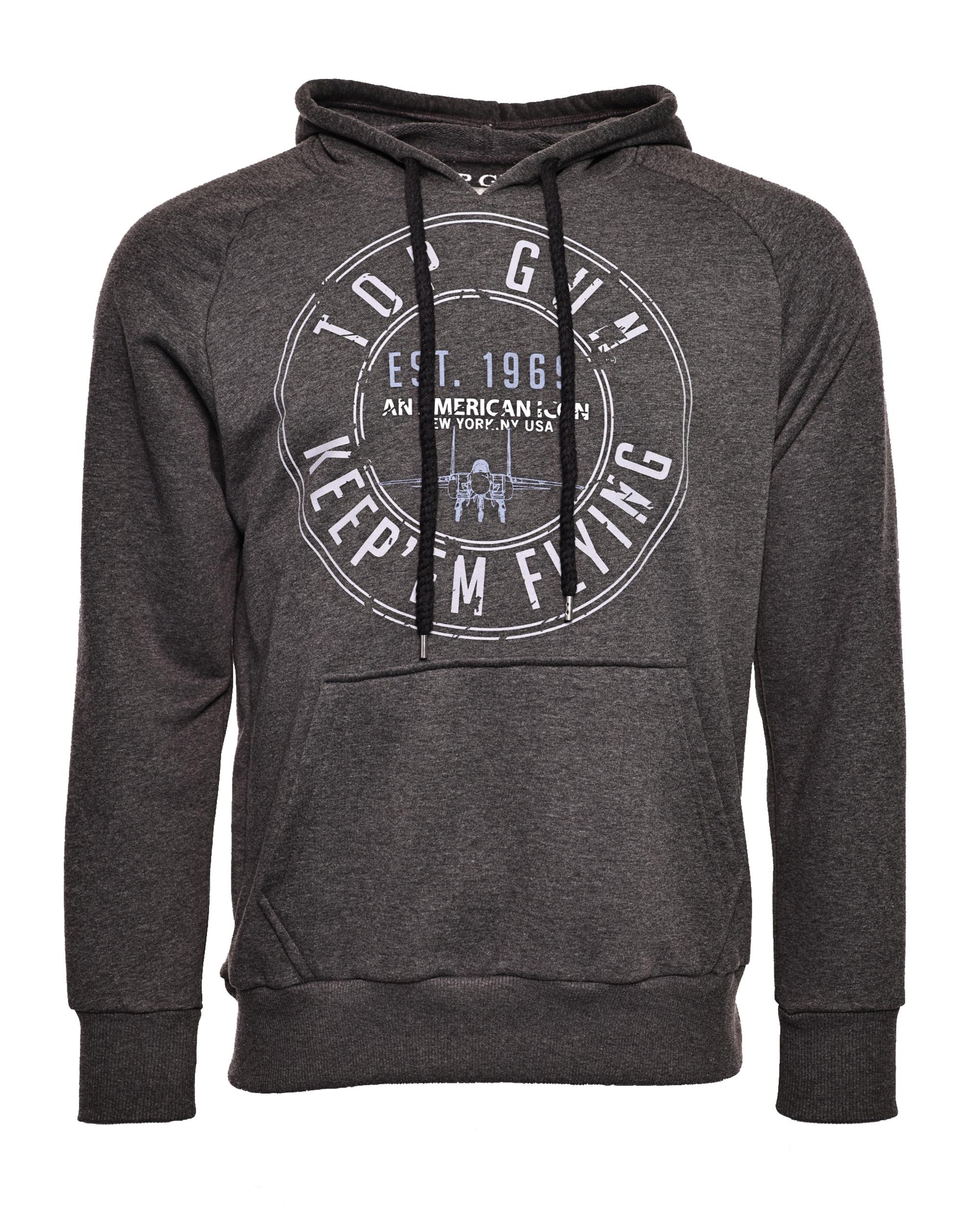 Kapuzenpullover Top Gun "TG20212107", Herren, Gr. 50M, Grau (Anthrazit), Obermaterial: 65% Baumwolle, 35% Polyester, Pullover Sweatshirt Hoodie
