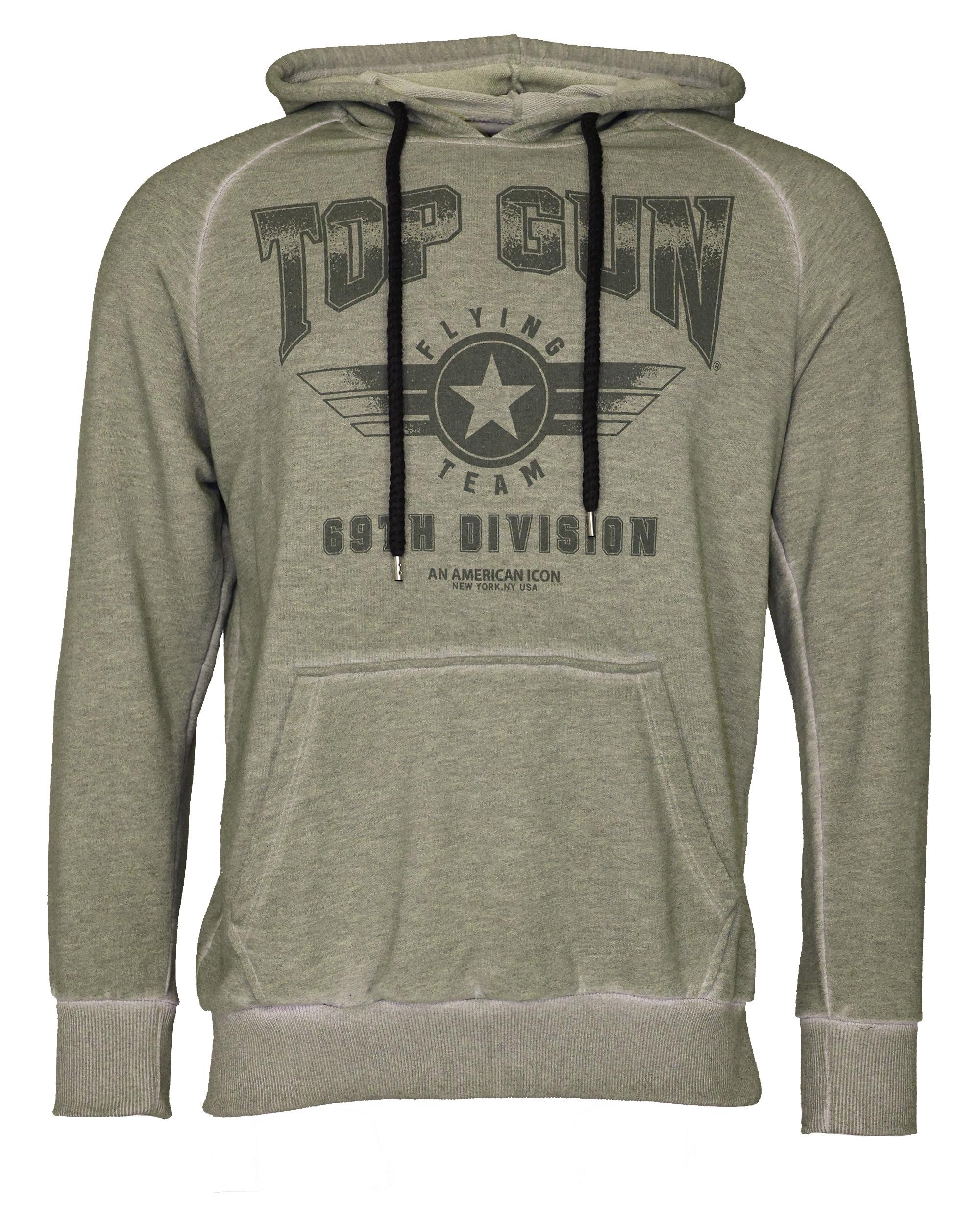Kapuzenpullover Top Gun "TG20212102", Herren, Gr. 52L, GrüN (Oliv), Obermaterial: 100% Baumwolle, Pullover Sweatshirt Hoodie