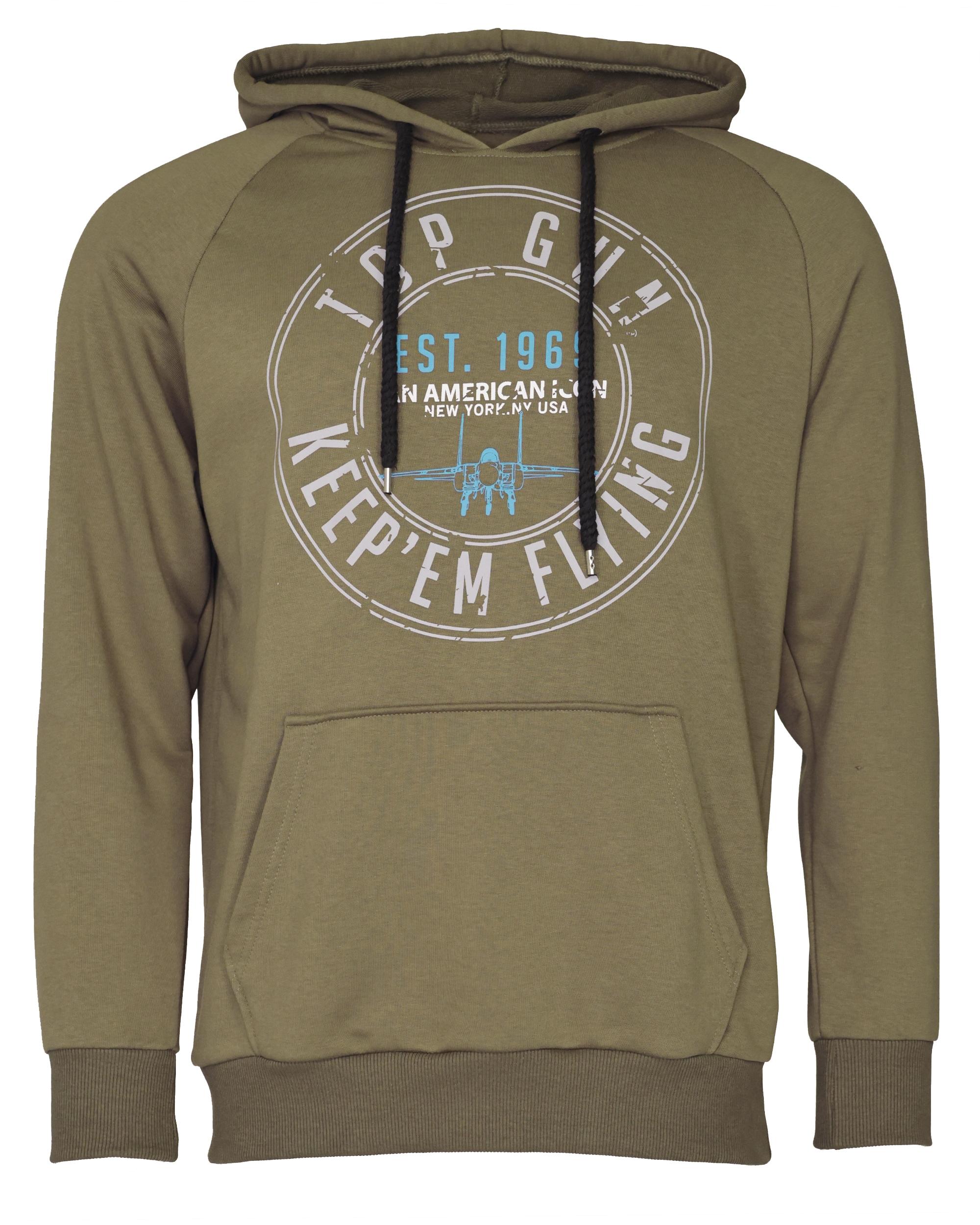 Kapuzenpullover Top Gun "TG20212107", Herren, Gr. 56XXL, GrüN (Oliv), Obermaterial: 65% Baumwolle, 35% Polyester, Pullover Sweatshirt Hoodie