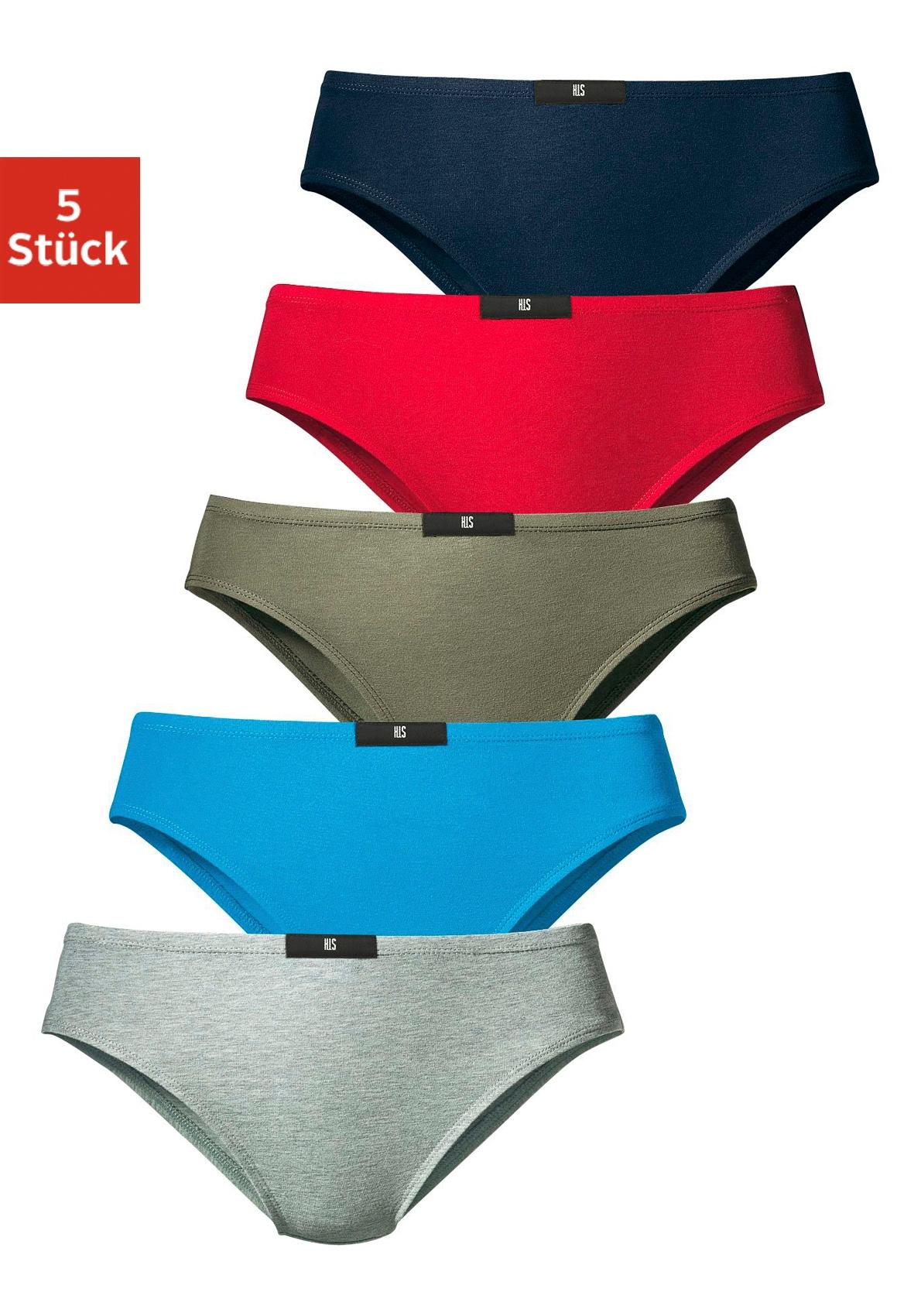 Slip H.I.S, Damen, Gr. 58, Bunt (Marine, Rot, Khaki, Blau, Grau, Meliert), Jersey, Obermaterial: 95% Baumwolle, 5% Elasthan, Unifarben, KöRpernah, Unterhosen Slip, Aus Elastischer Baumwoll-QualitäT