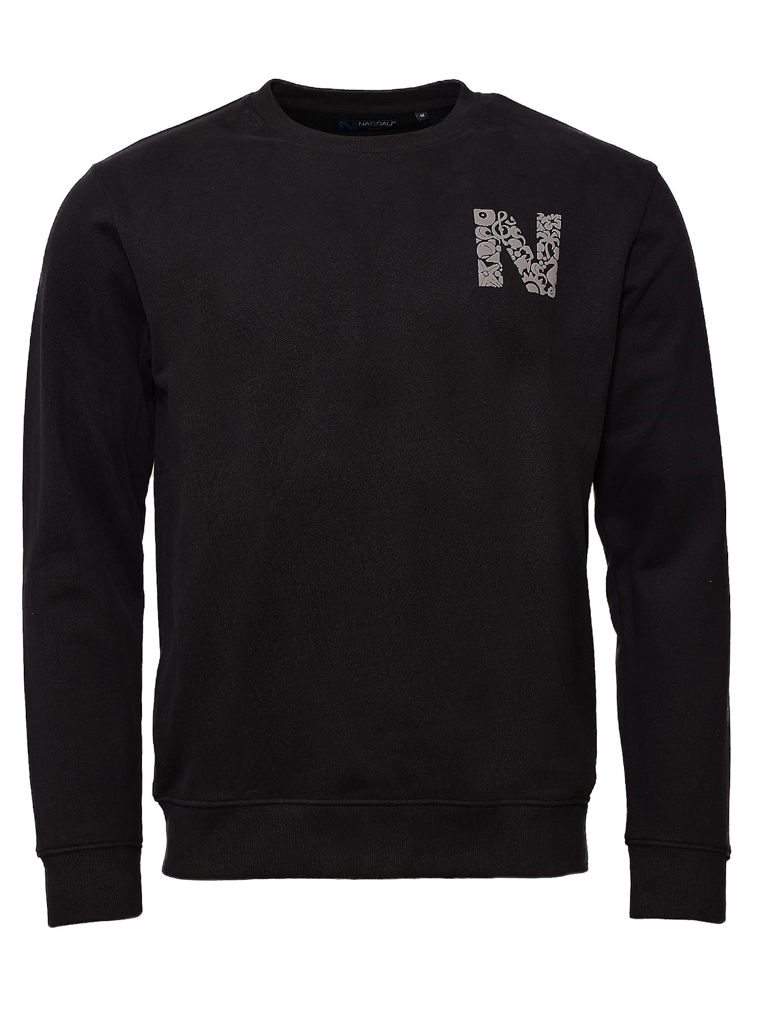 Sweater Nassau Beach "NB231045", Herren, Gr. 52L, Schwarz, 100% Baumwolle, Sweatshirts Sweater