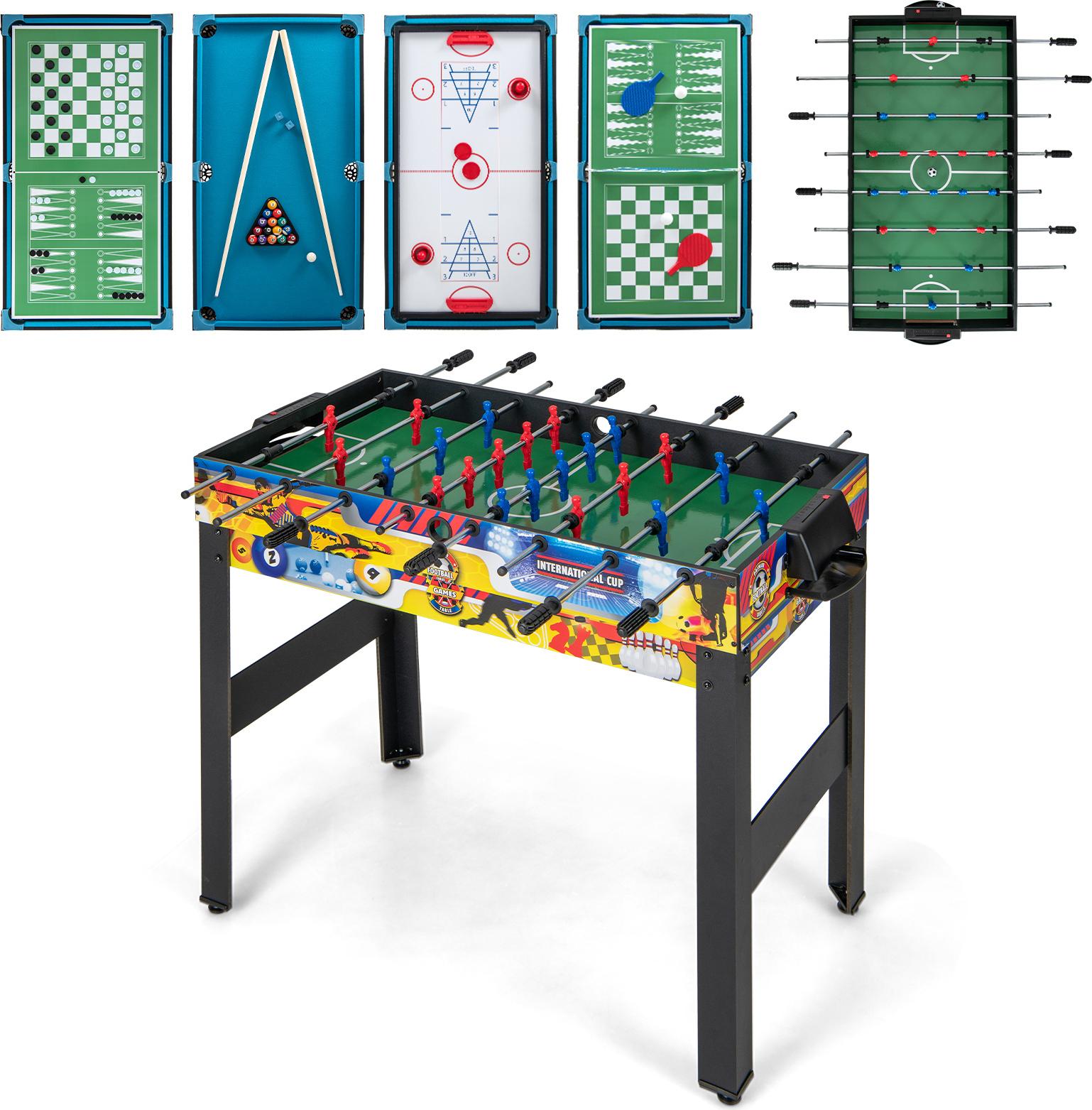 Costway 12 In 1 Tavolo Da Gioco, Gioco Da Tavolo Con Calcio Balilla, Air Hockey, Biliardo, Ping Pong, Scacchi, Bowling, Shuffleboard, Tavolo Attività Combinato Per Casa, Ufficio, Bar