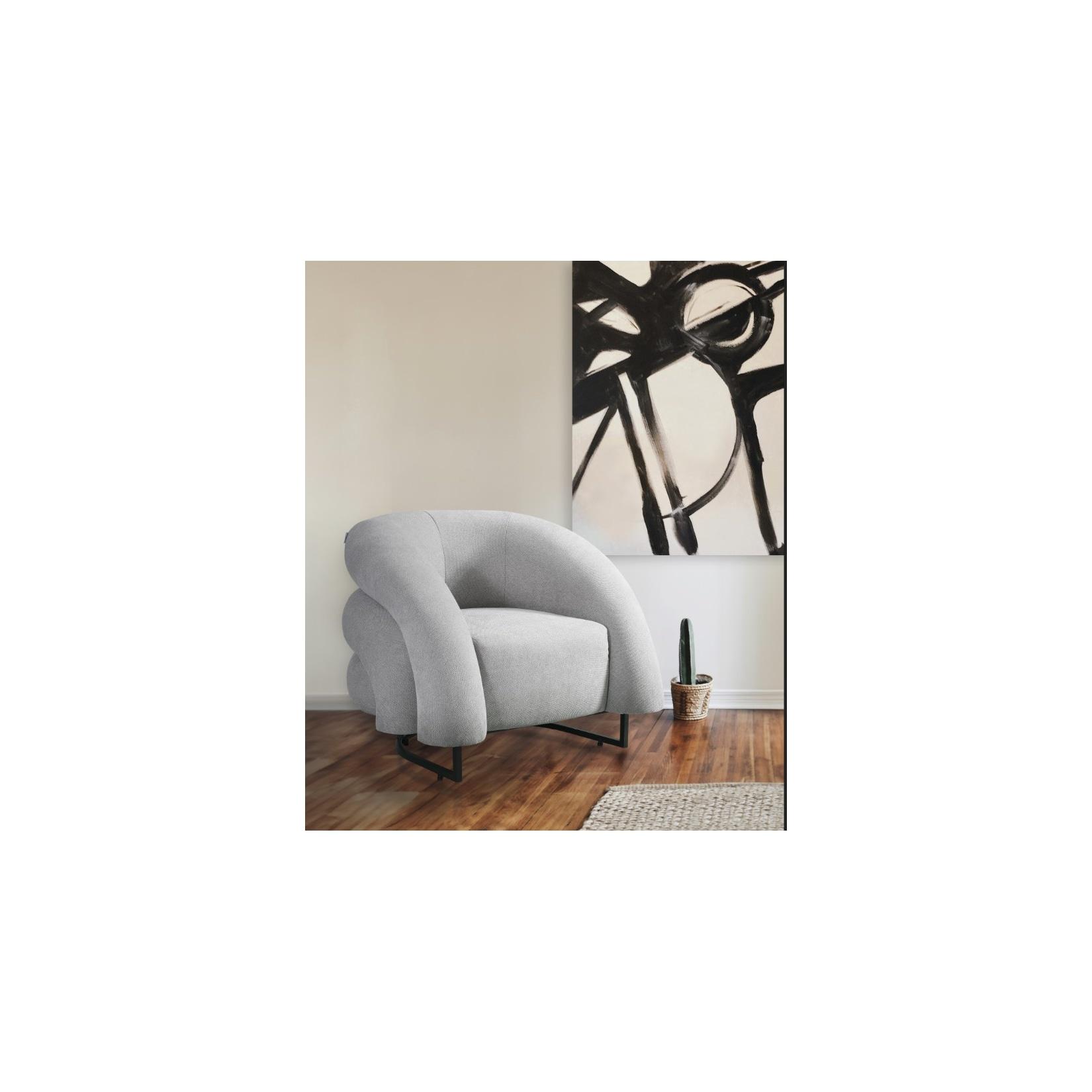 HOME DELUXE Sessel MACA Samtgewebe Grau