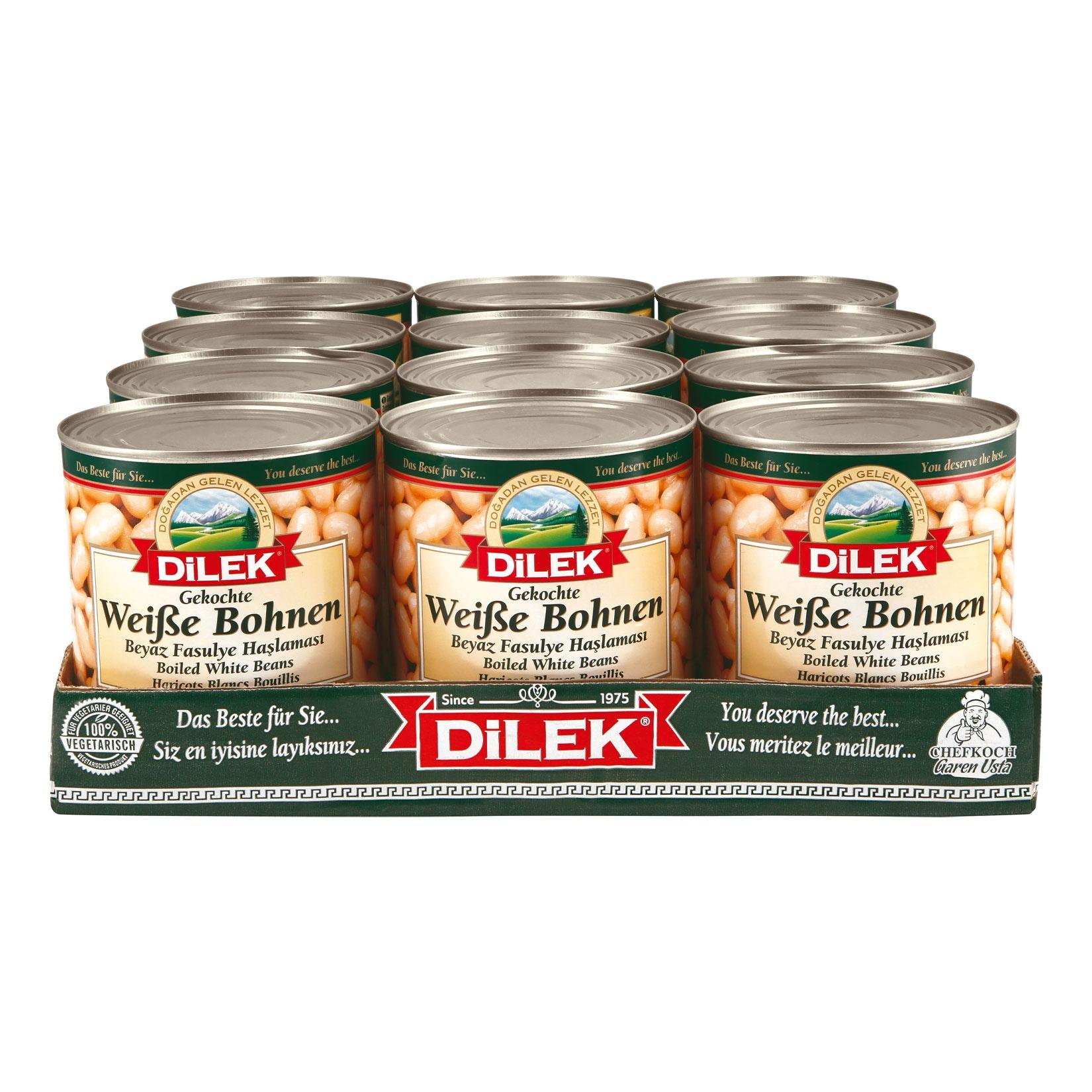 Dilek Weiße Bohnen 480 g Abtropfgewicht, 12er Pack
