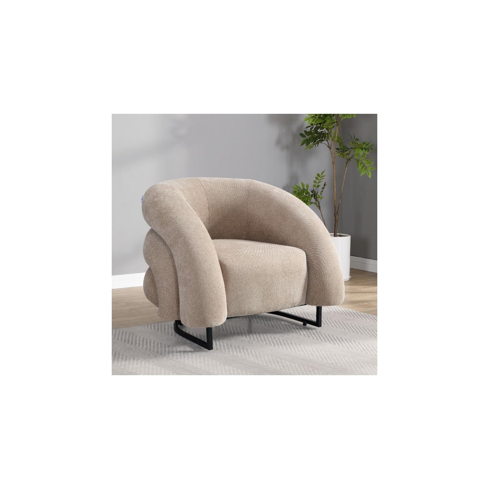 HOME DELUXE Sessel MACA Samtgewebe Beige