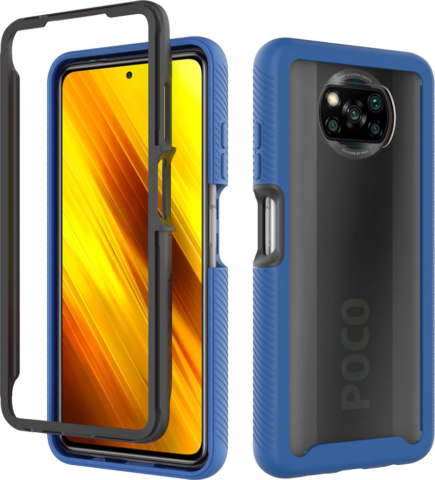 Xiaomi Poco X3 Nfc Custodia, Custodia Trasparente Posteriore, Tpu Bumper Custodia Resistente Per Xiaomi Poco X3 Nfc Blu Navy