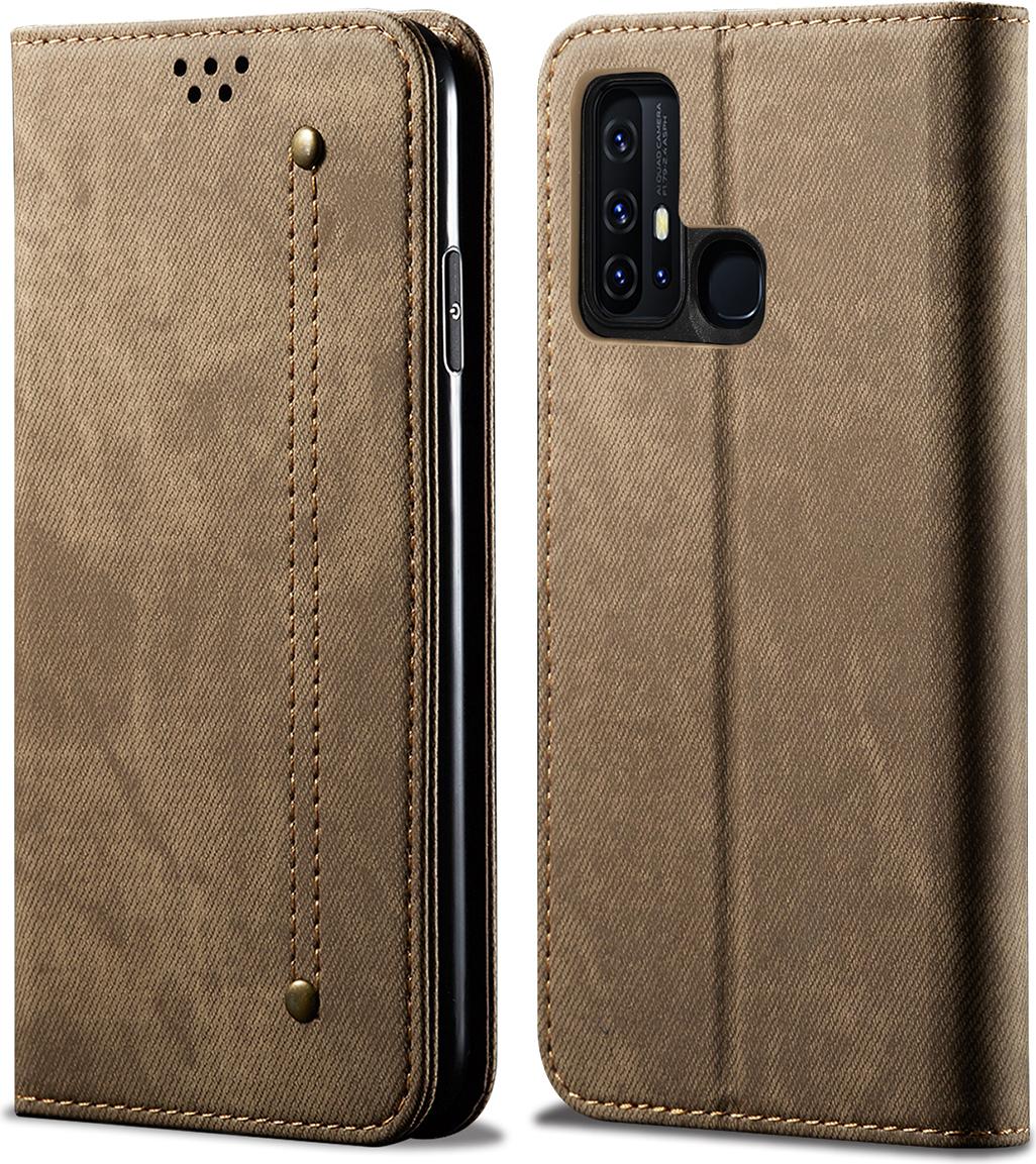 Custodia Vivo Z6, Laimtop Denim Pelle Portafoglio Chiusura Magnetica Custodia Protettiva A Libro Con Funzione Stand Per Vivo Z6 Vivo Z6 Khaki