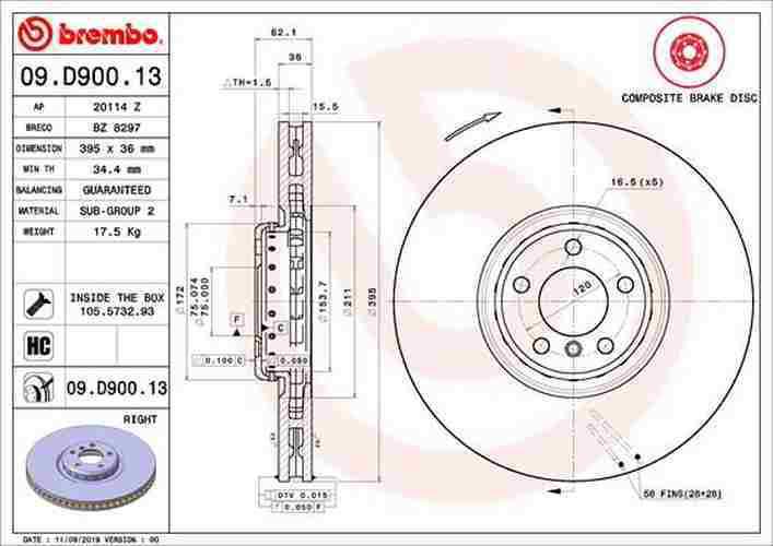 Disco Freno Brembo Articolo: 09.D900.13
