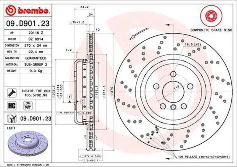 Disco Freno Brembo Articolo: 09.D901.23