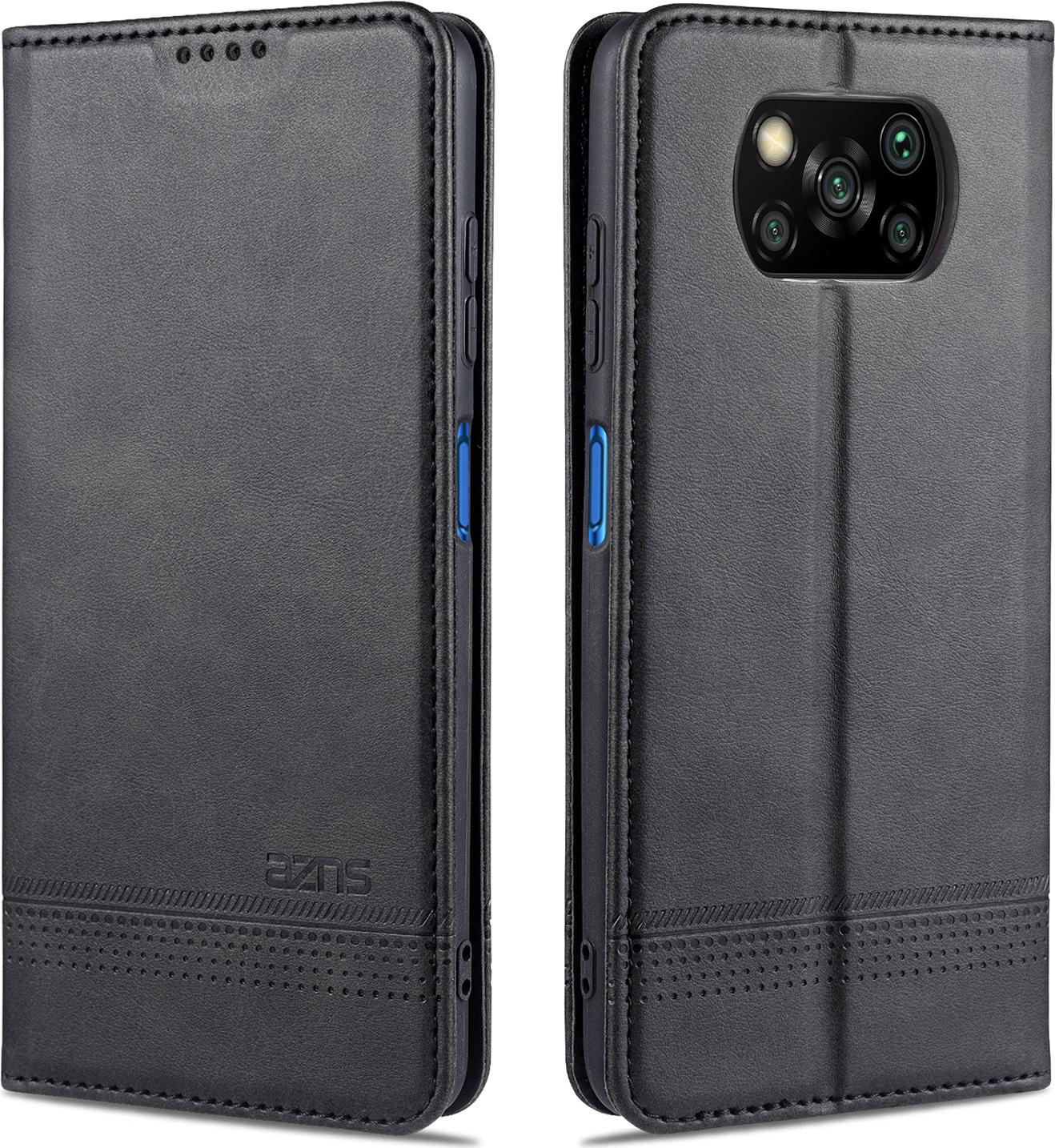 Laimtop Custodia In Pelle Per Xiaomi Poco X3, Flip Cover Wallet Case Chiusura Magnetica Stand Custodia Protettiva Per Xiaomi Poco X3 Nfc / X3 Pro Nero