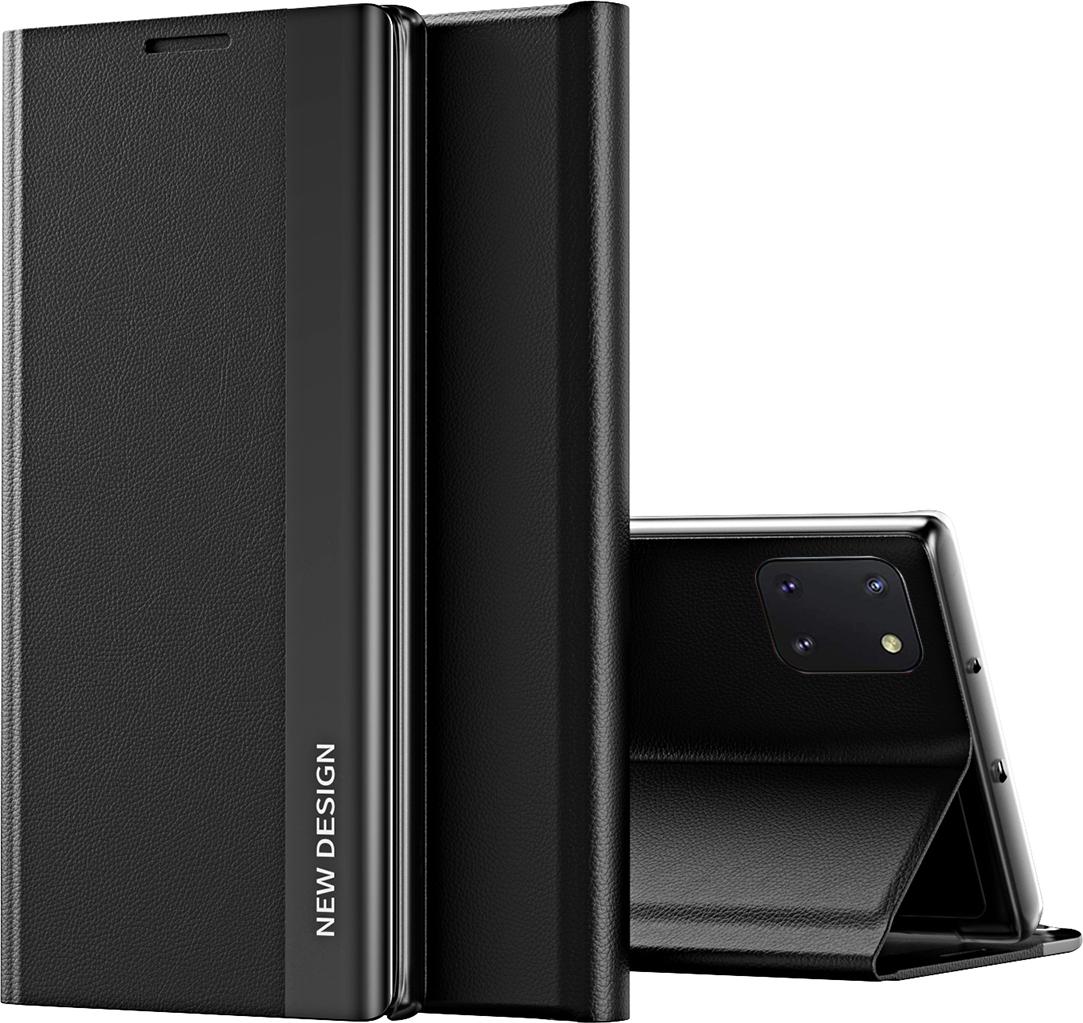 Galaxy Note 10 Lite Case, Laimtop Finto Cuoio Magnetic Flip Stand Case Per Samsung Galaxy Note 10 Lite Nero