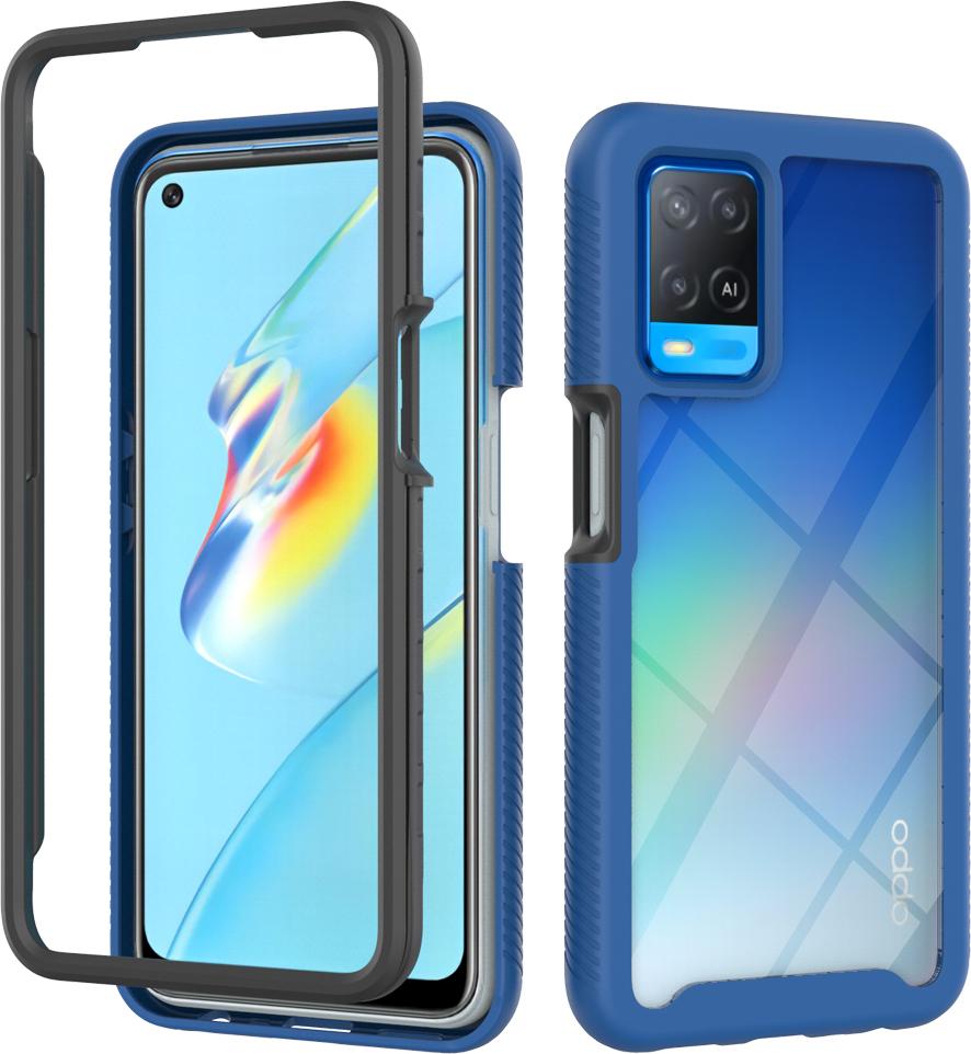 Custodia Oppo A54 4G, Copertura Posteriore Trasparente Ibrida, Robusto Paraurti In Tpu, Custodia Antiurto Per Oppo A54 4G Blu Scuro