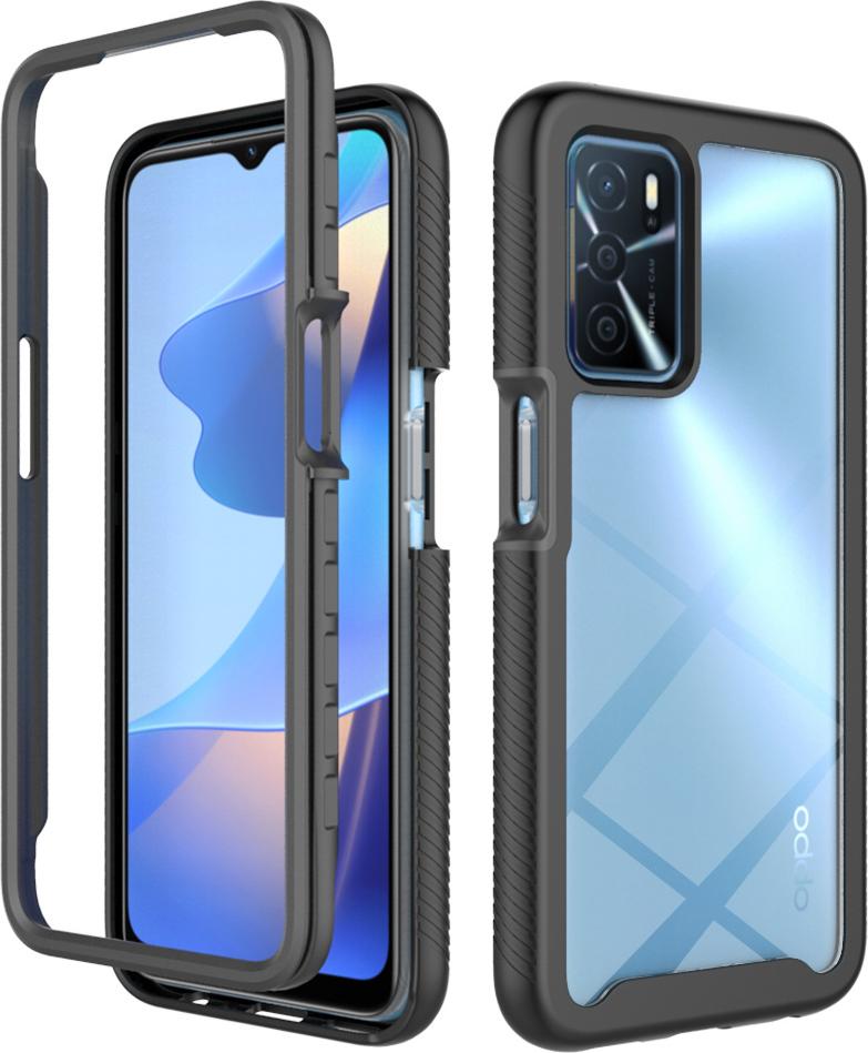 Custodia Oppo A16, Copertura Posteriore Trasparente Ibrida, Robusto Paraurti In Tpu, Custodia Antiurto Per Oppo A16 Nero