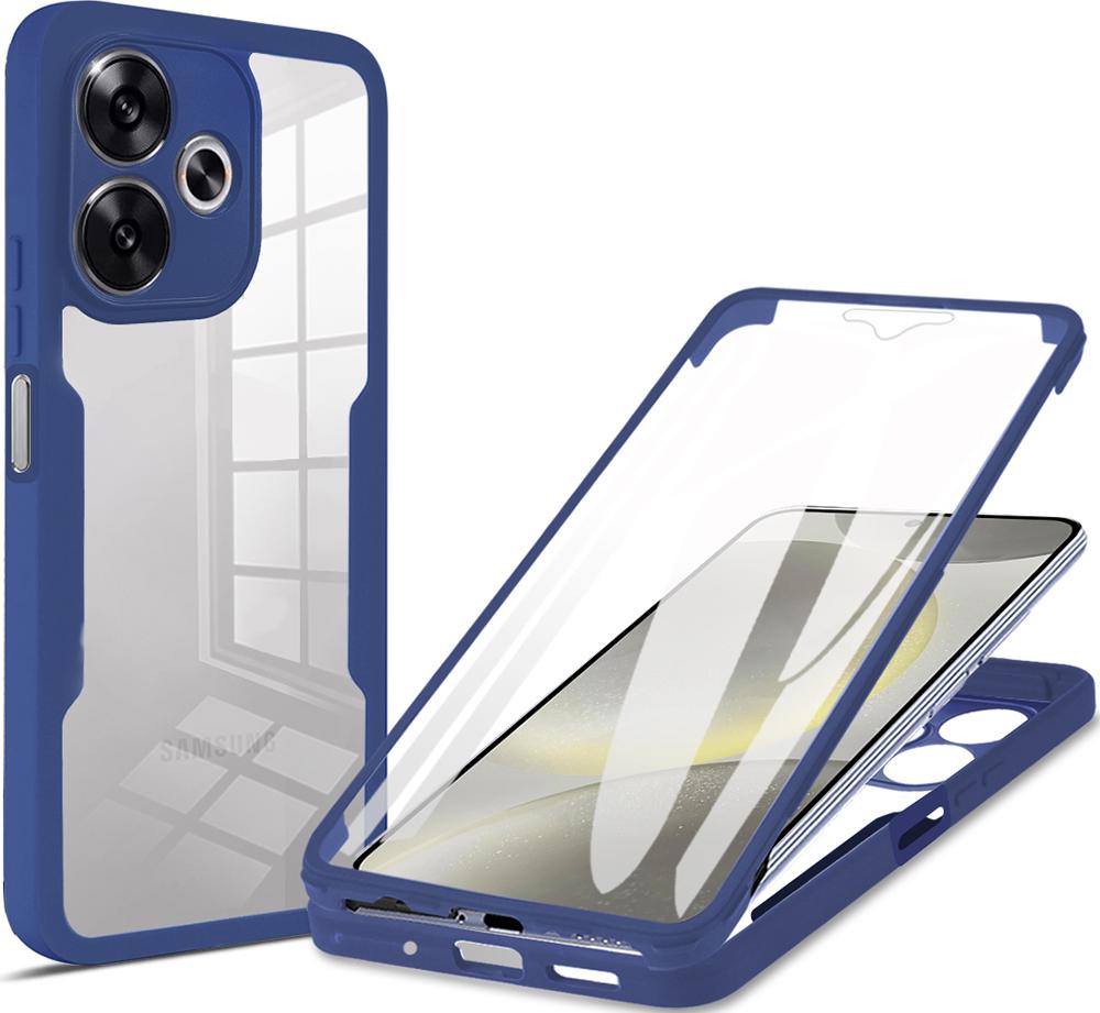 Custodia Per Xiaomi Redmi 13, Protezione Completa A 360° Con Protezione Del Display Incorporata Blu