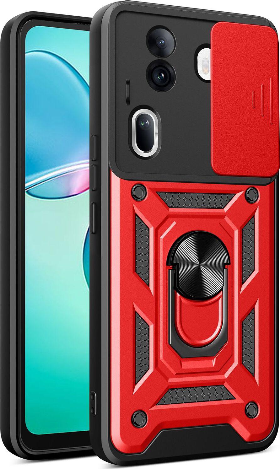 Custodia Per Oppo Reno11 Pro, Custodia In Silicone Tpu Bumper Con Supporto Ad Anello, Protezione Per Fotocamera Rossa