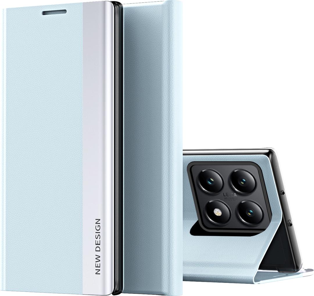 Custodia Per Xiaomi 14T Pro, Custodia Magnetica In Finto Cuoio Con Funzione Di Supporto Blu