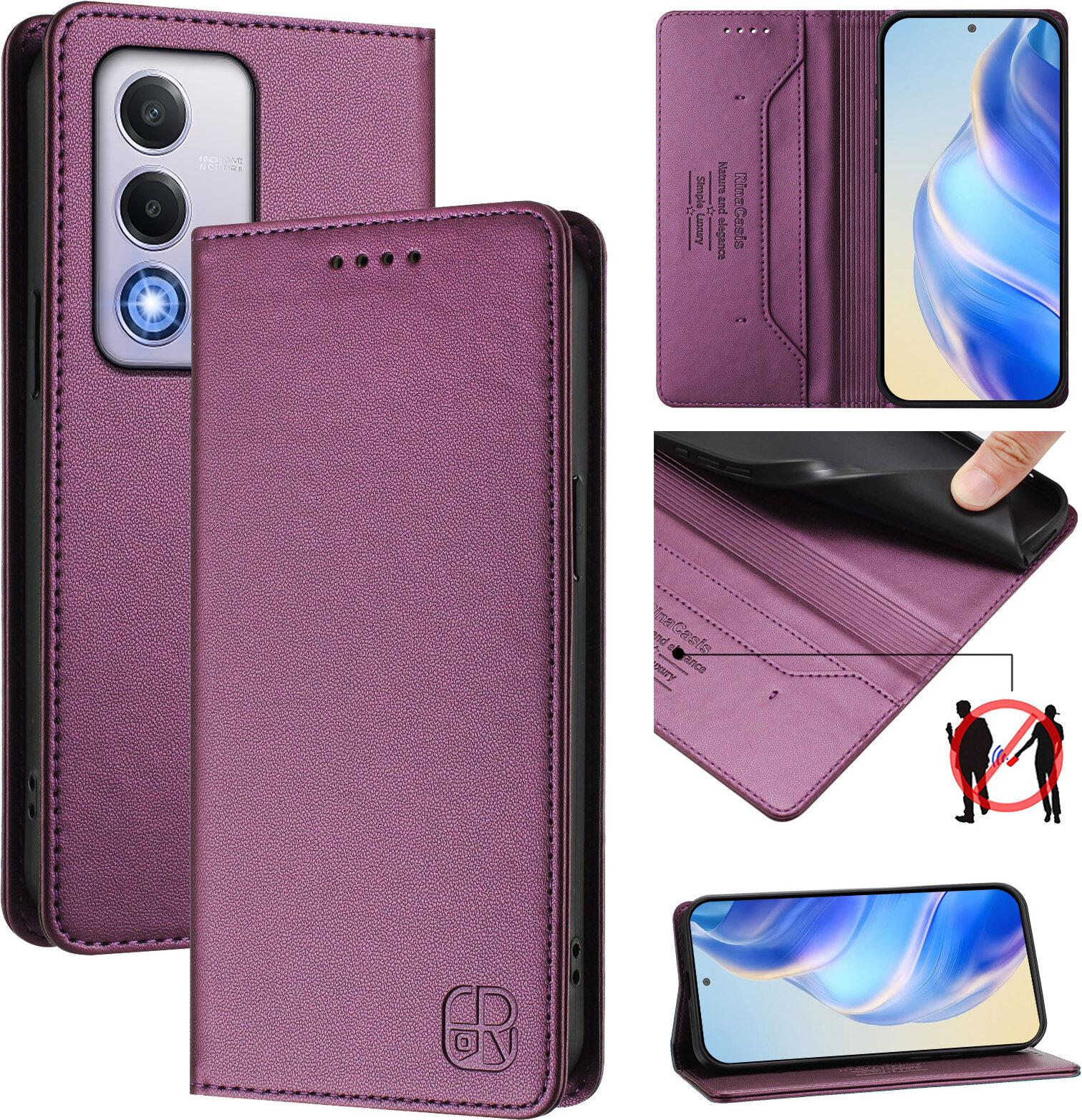 Custodia In Pelle Per Oppo A80/Oppo K12X/Oppo A3 Pro, Custodia Flip Con Slot Per Carte, Portafoglio E Supporto Viola