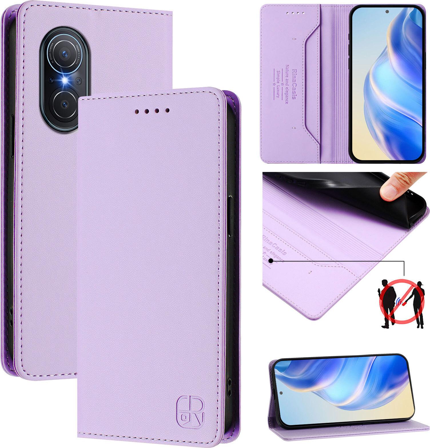 Custodia In Pelle Per Huawei Nova 9 Se/Honor 50 Se, Custodia Flip Con Slot Per Carte, Portafoglio E Supporto Viola