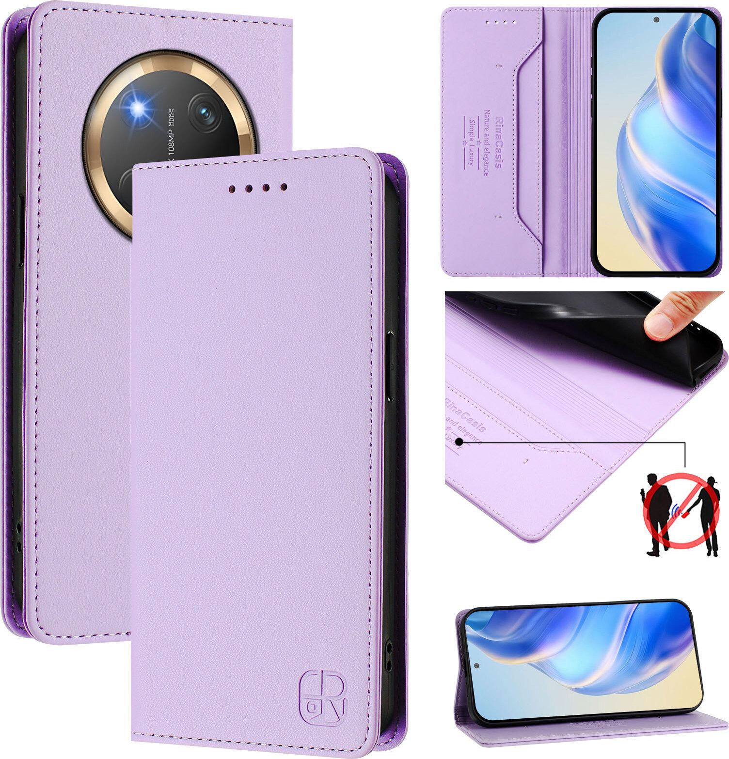 Custodia In Pelle Per Honor X9C/Magic7 Lite/Honor X60 Pro, Custodia Flip Con Slot Per Carte, Portafoglio E Supporto Viola