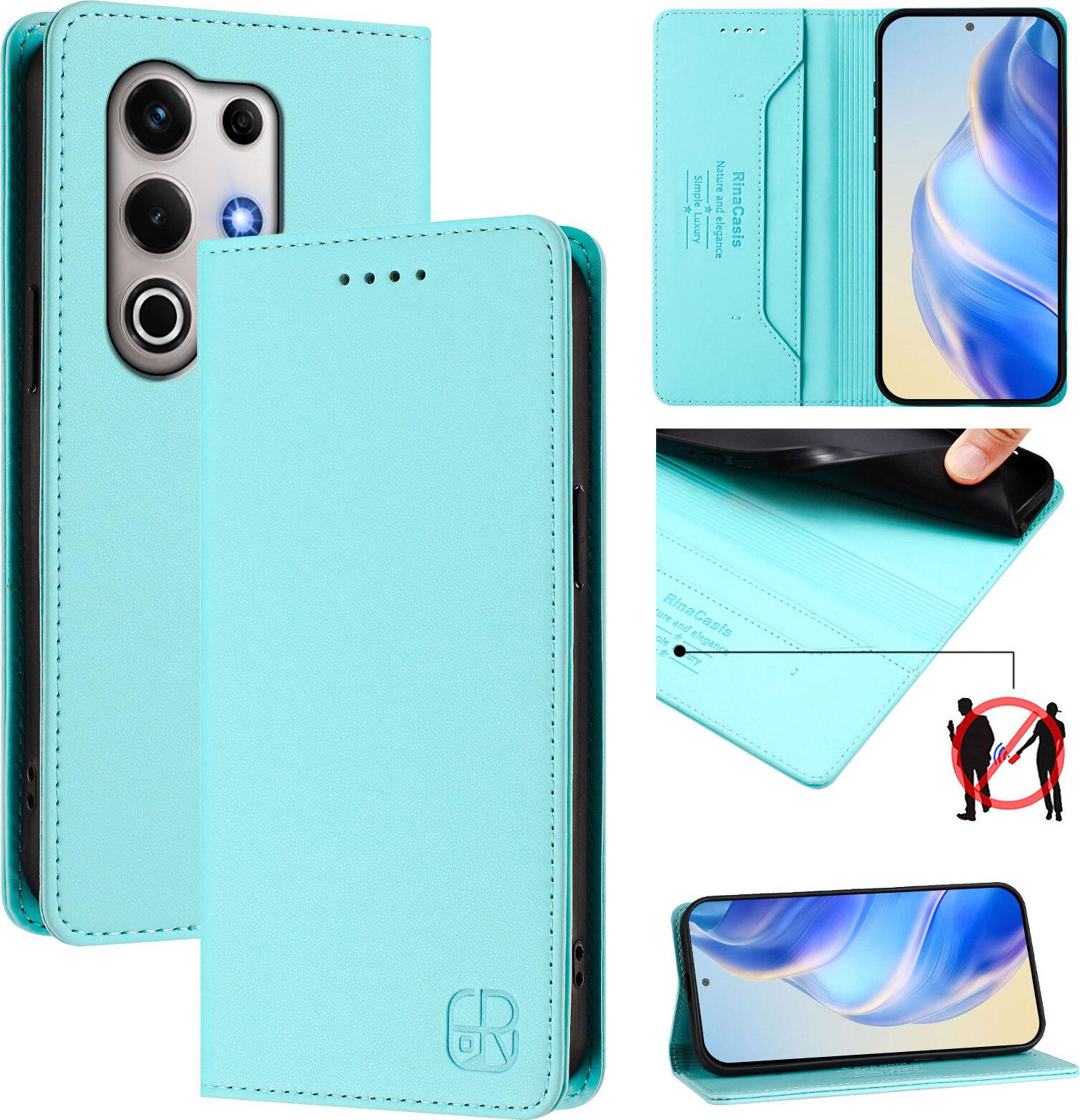 Custodia In Pelle Per Itel S25 Ultra, Flip Case Con Slot Per Carte, Portafoglio E Supporto Turchese