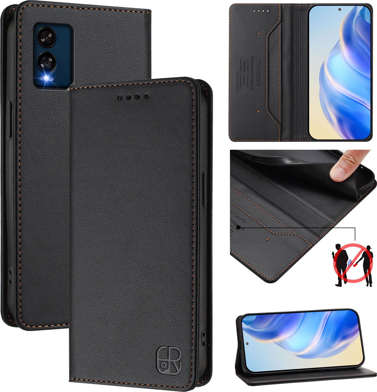 Custodia In Pelle Per Blu View Speed 5G B1550VL, Custodia Ribaltabile Con Slot Per Carte, Portafoglio E Supporto Nero