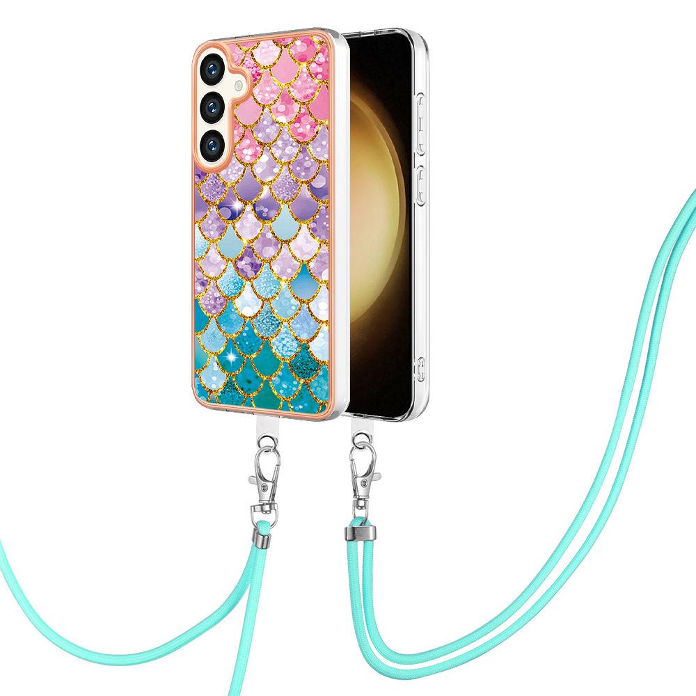 Custodia Con Cinturino Per Samsung Galaxy S25, Custodia In Tpu A Fantasia Con Cinturino Regolabile Colorato