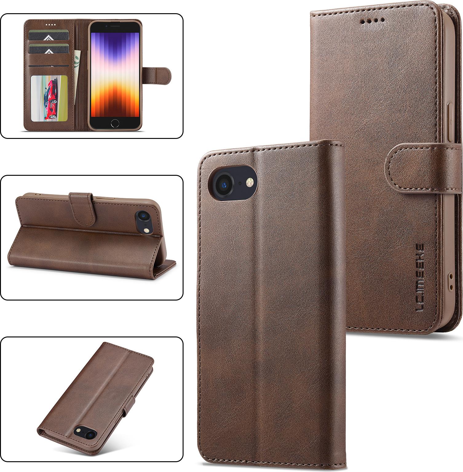 Custodia Per Iphone 16E Custodia Flip In Pelle Con Chiusura Magnetica E Supporto, Custodia Protettiva Marrone