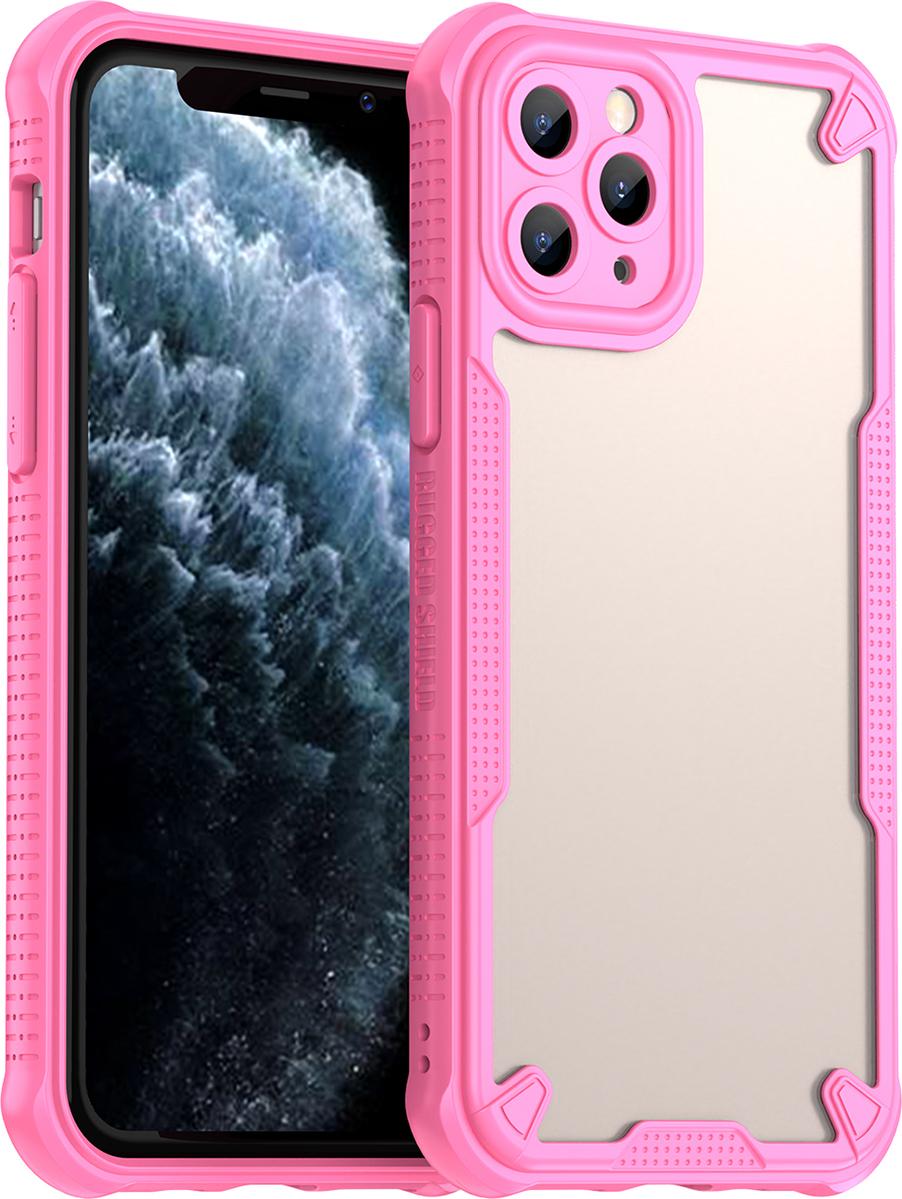 Custodia Protettiva Per Iphone 11 Pro, Retro Traslucido Opaco, Custodia Bumper In Tpu Rosa