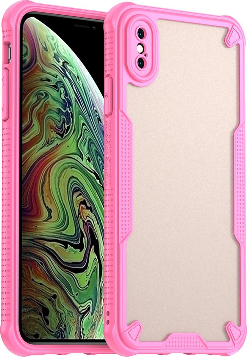 Custodia Protettiva Per Iphone X, Retro Traslucido Opaco, Custodia Bumper In Tpu Rosa