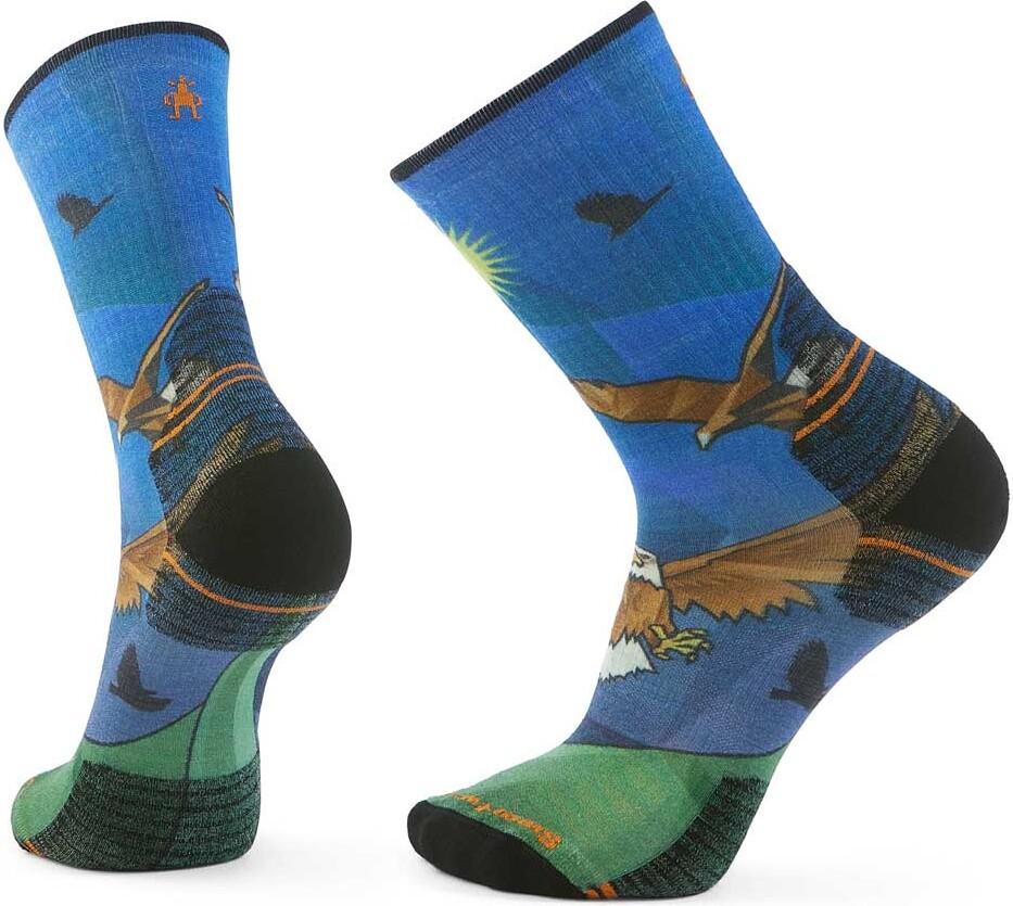 Smartwool Hike Targeted Cushion Eagle Print Crew Socken Blau Eu 38-41 Mann Blau Eu 38-41