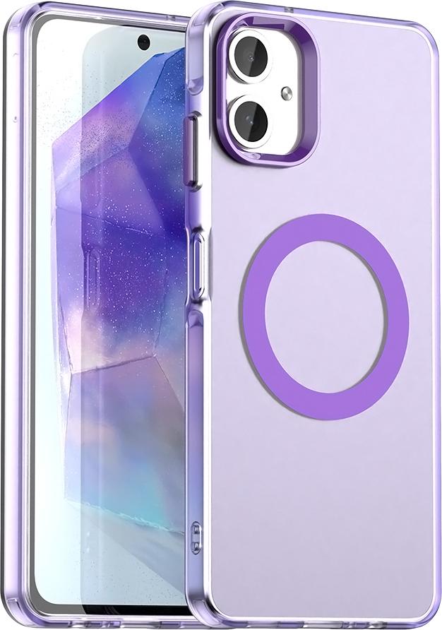 Custodia Magnetica Per Samsung Galaxy A06, Sottile Custodia Antiurto Traslucida Opaca Viola