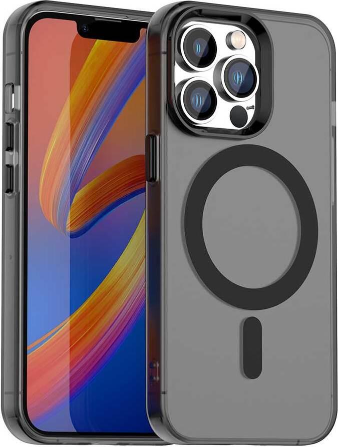 Custodia Magnetica Per Iphone 13 Pro, Sottile Custodia Traslucida Opaca Antiurto Nera