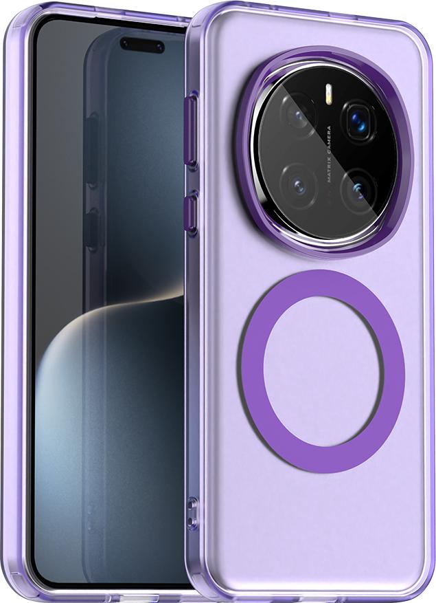 Custodia Magnetica Per Honor Magic 7 Pro, Sottile Custodia Traslucida Opaca Antiurto Viola