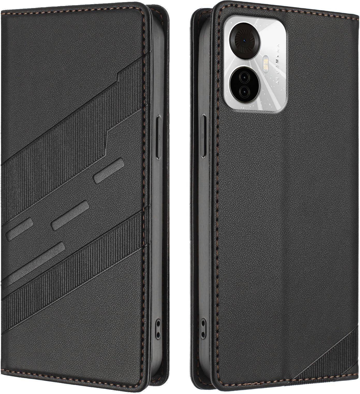 Custodia Per Itel S18 Pro, Custodia A Portafoglio In Finto Cuoio Con Slot Per Schede E Funzione Stand Schwarz