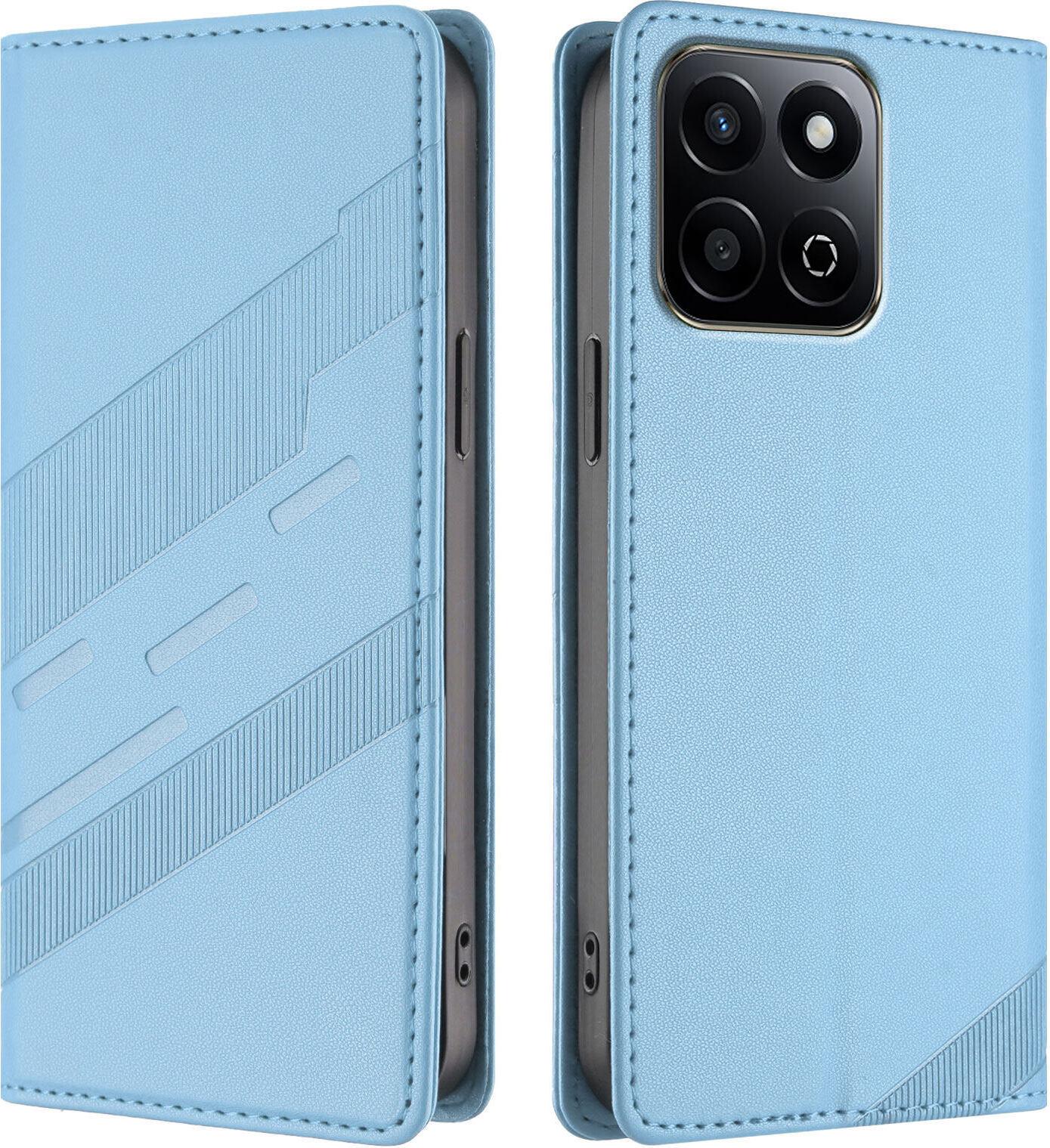 Custodia Per Honor 200 Smart/Honor X7C, Custodia A Portafoglio In Finto Cuoio Con Slot Per Carte E Funzione Stand Hellblau