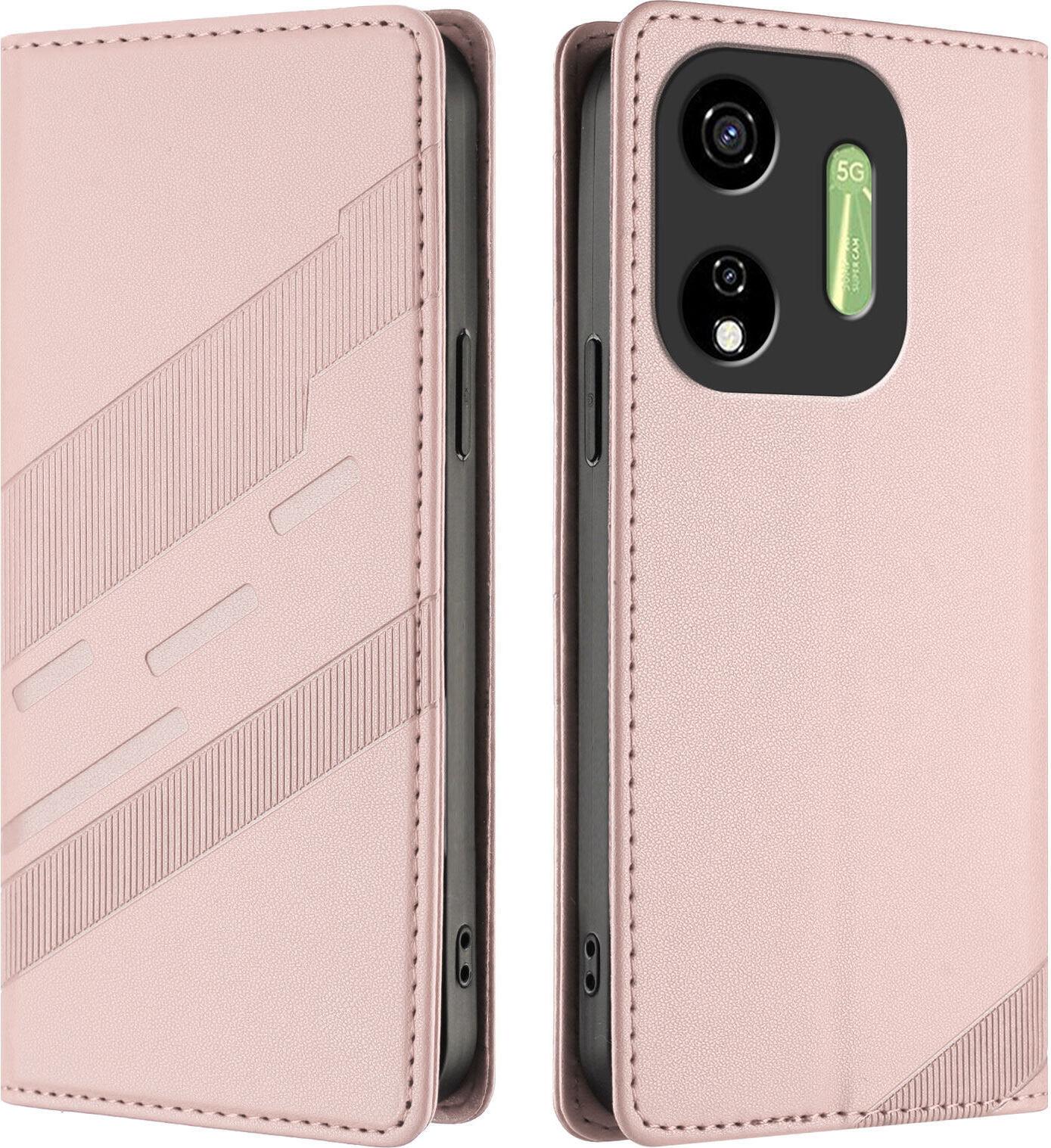 Custodia Per Itel P55 5G, Custodia A Portafoglio In Finto Cuoio Con Slot Per Schede E Funzione Stand Rosa