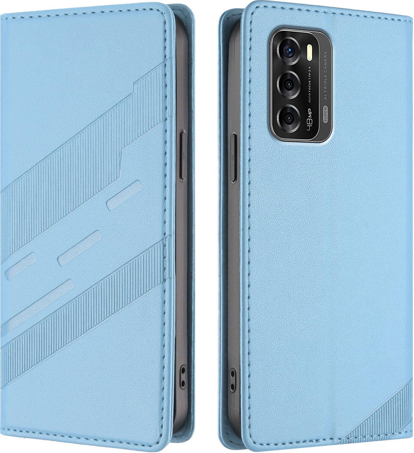 Custodia Per Zte Blade V40, Custodia A Portafoglio In Finto Cuoio Con Slot Per Schede E Funzione Stand Hellblau