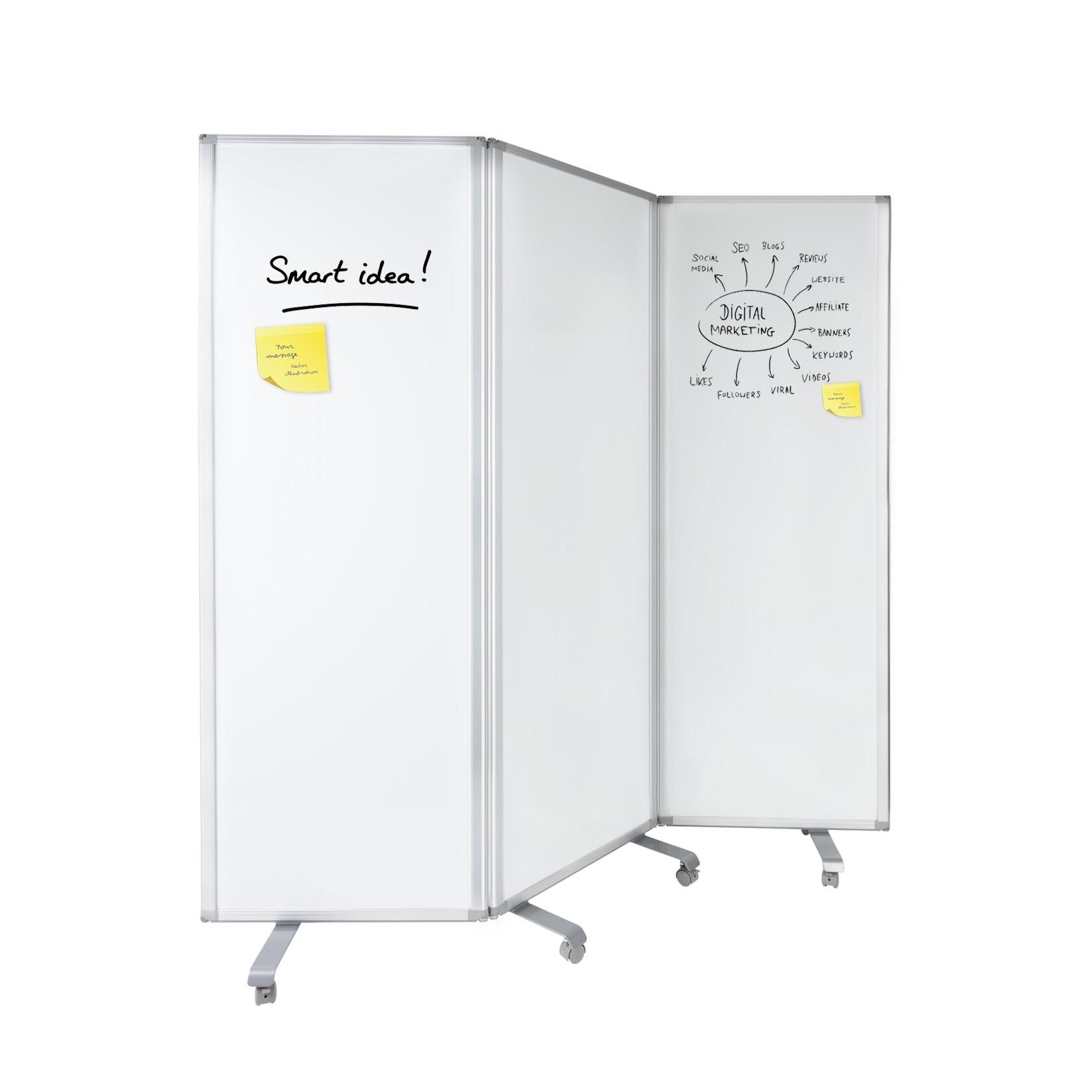 Master of Boards Mobile Trennwand Whiteboard 3-teilig