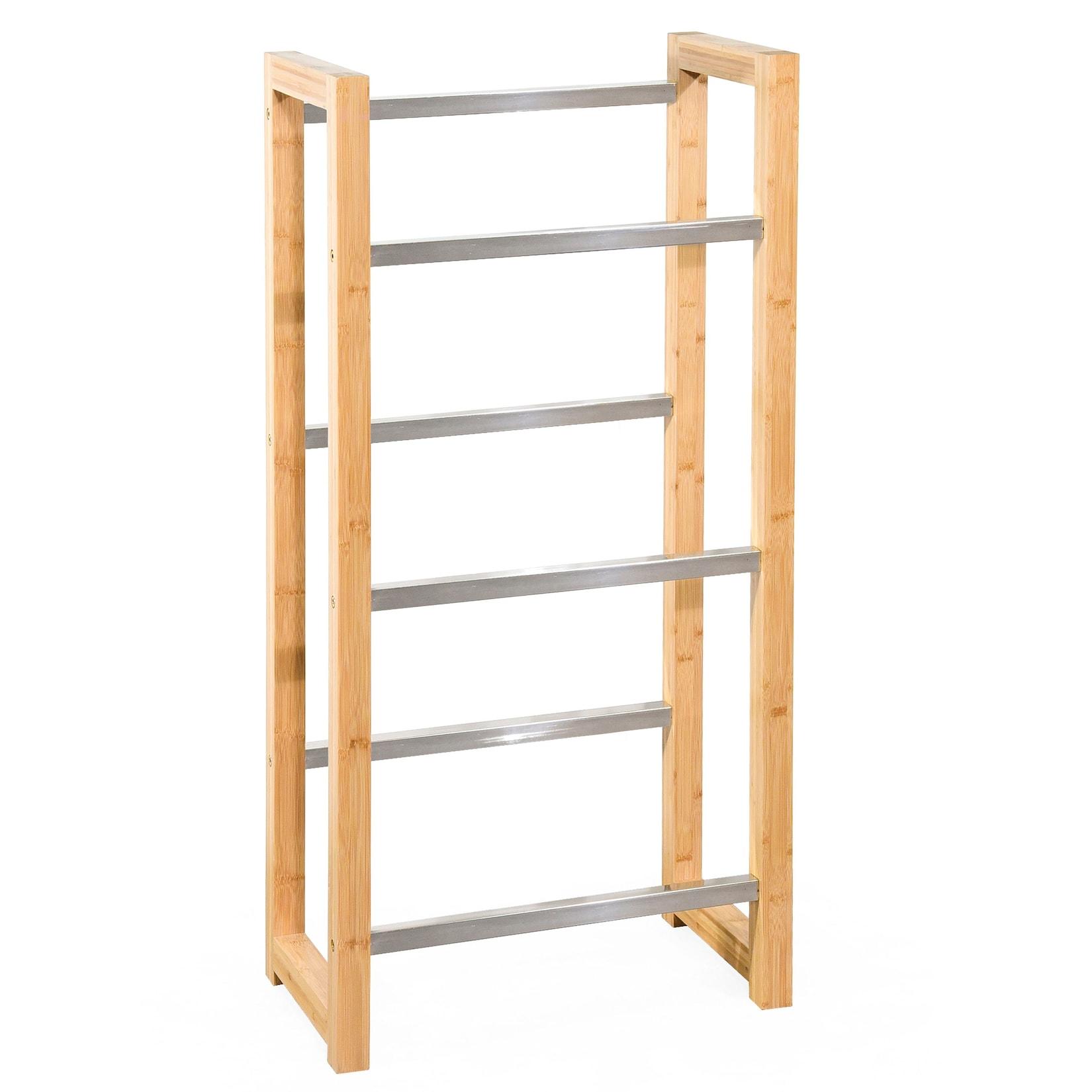 Karat homeliving Bambus-Flaschenkastenständer Flash Robustes Lagerregal