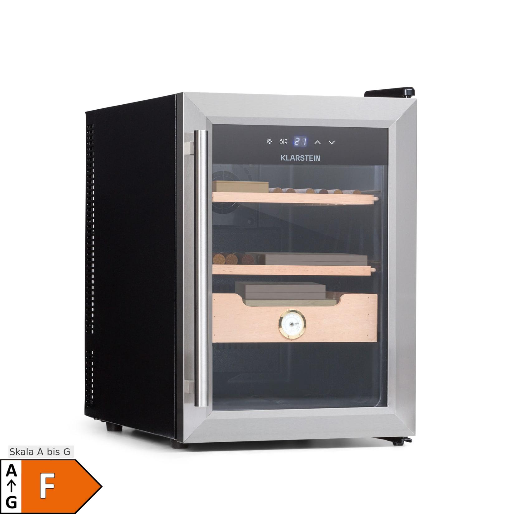 Klarstein El Presidente 37 Zigarren-Humidor 37L 2 Einschübe 1 Fach Zedernholz