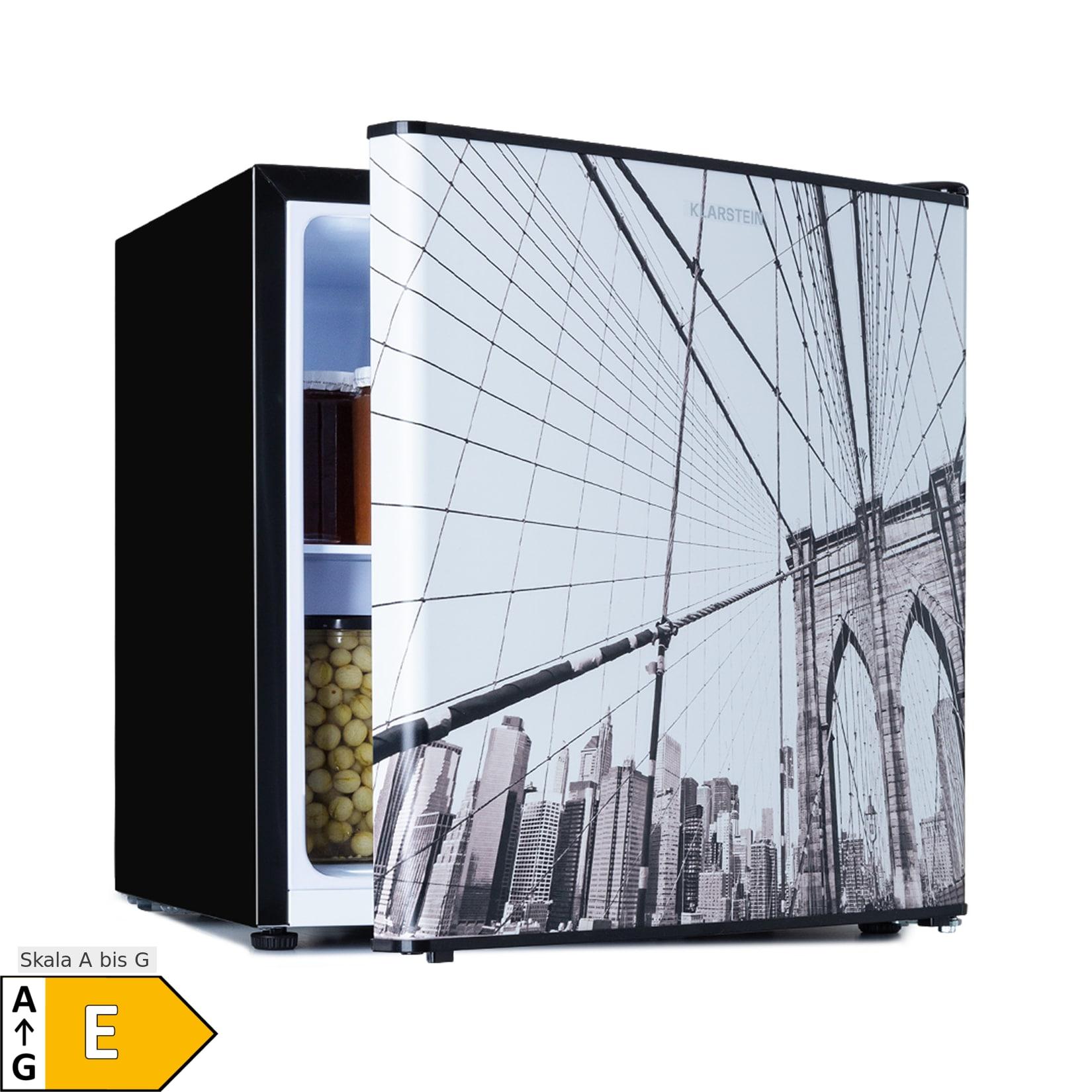 Klarstein CoolArt 45L Mini-Kühlschrank EEK E Gefrierfach 1,5l Designtür