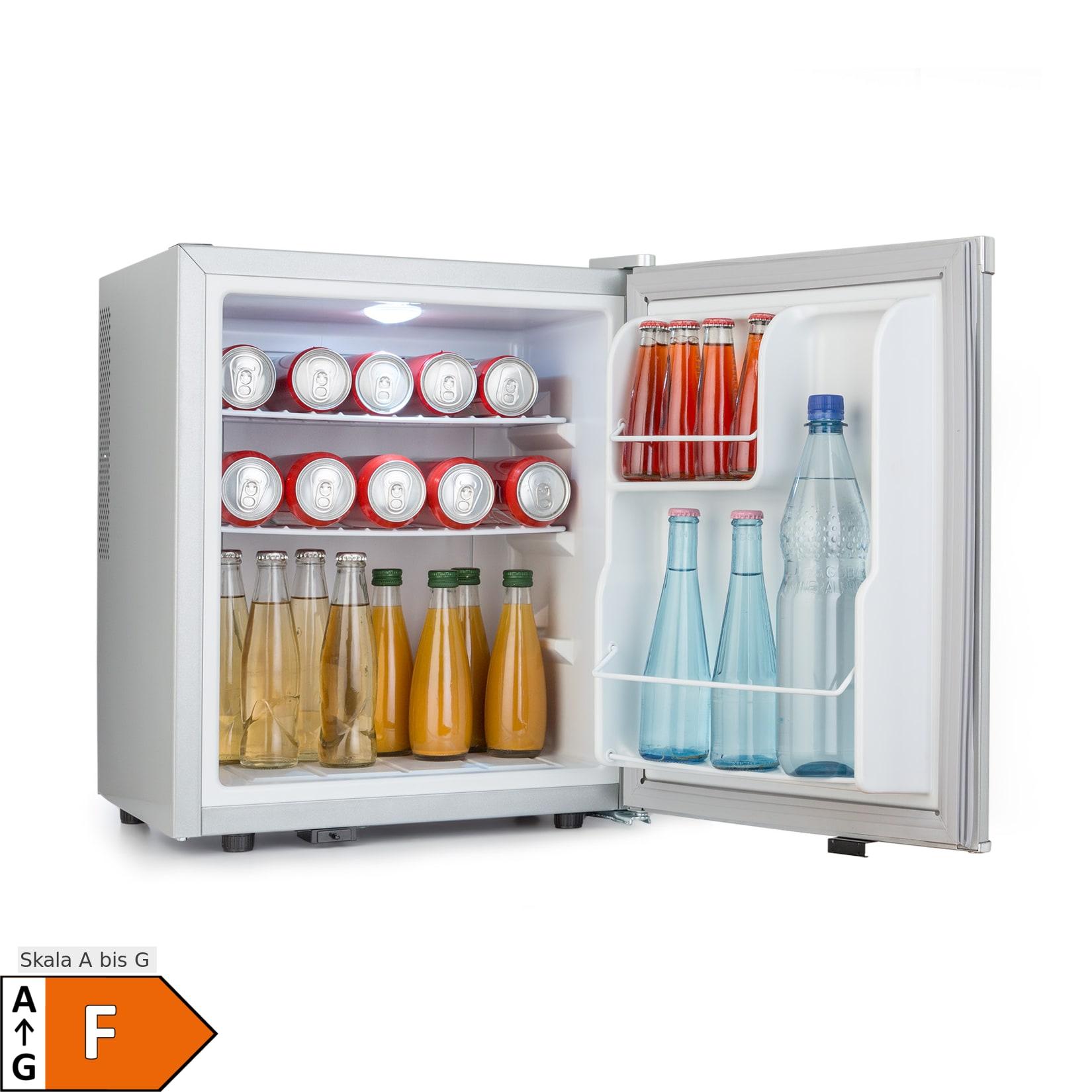 Klarstein Happy Hour 38 Mini-Kühlschrank Minibar Getränkekühlschrank 38 L 26 dB Silber 38 Liter