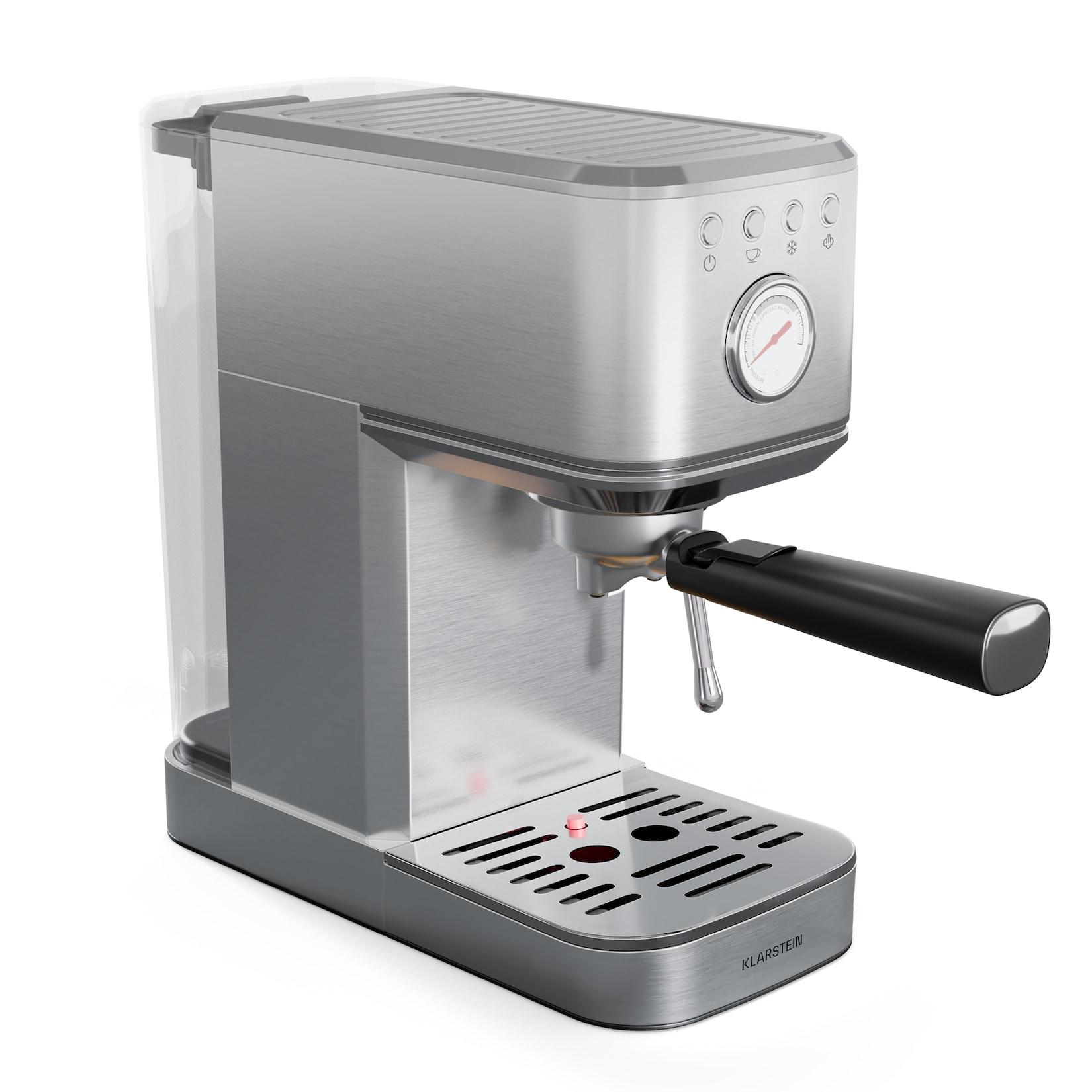 Klarstein SteelPresso Slim Espressomaschine Siebträger inkl. Zubehör Edelstahl
