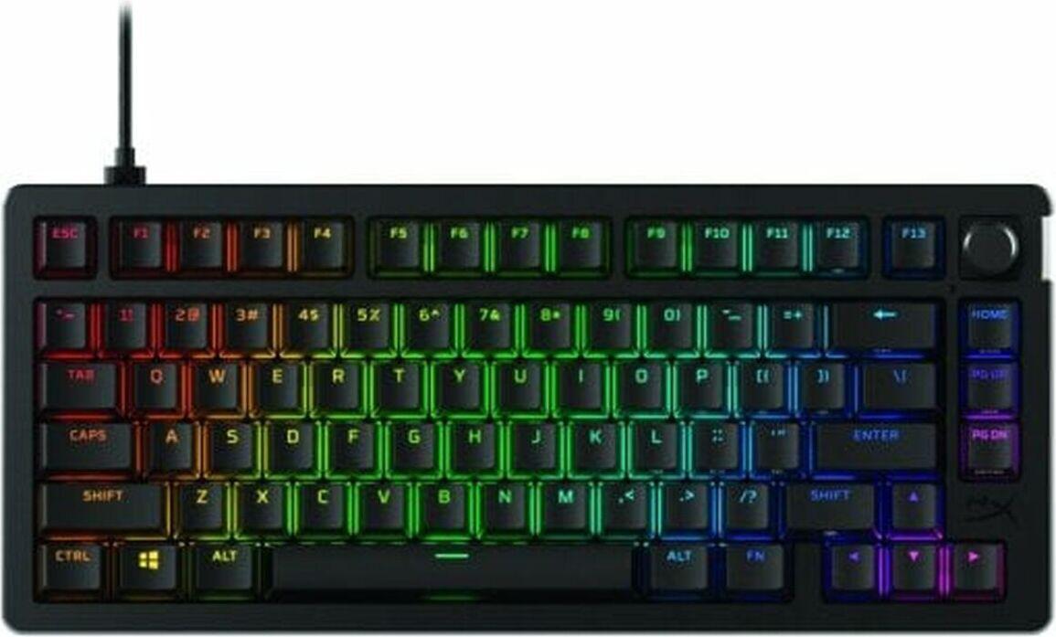 Hyperx Alloy Rise 75 - Tastiere Da Gioco, 75%, Cablate, Usb, Interruttore Meccanico, Led Rgb, Nero