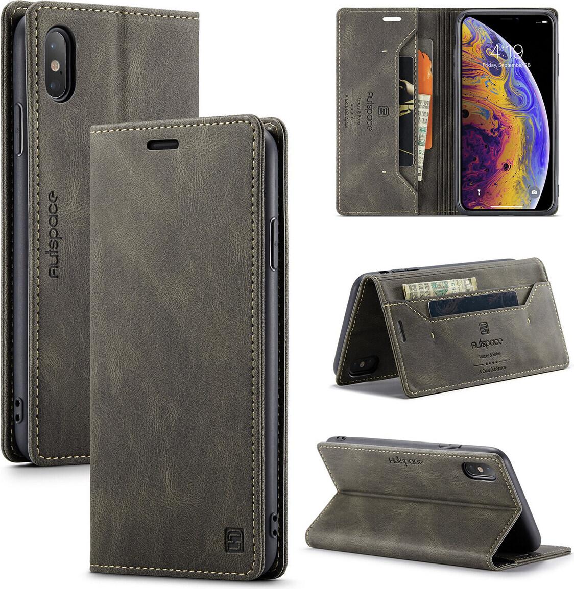 Iphone Xs Custodia A Portafoglio, Retropoliuretanocustodia In Pelle Stand Custodia Protettiva Per Iphone Xs / Iphone X Rame