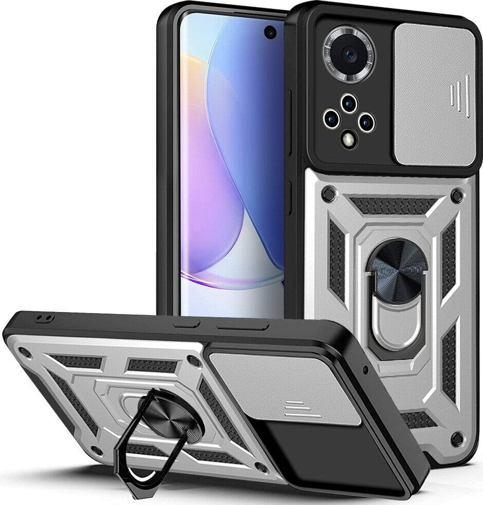 Huawei Nova 9 Custodia Con Anello Supporto Supporto Scivolare Fotocamera Protezione Tpu Paraurti Silicone Custodia Per Huawei Nova 9 Argento