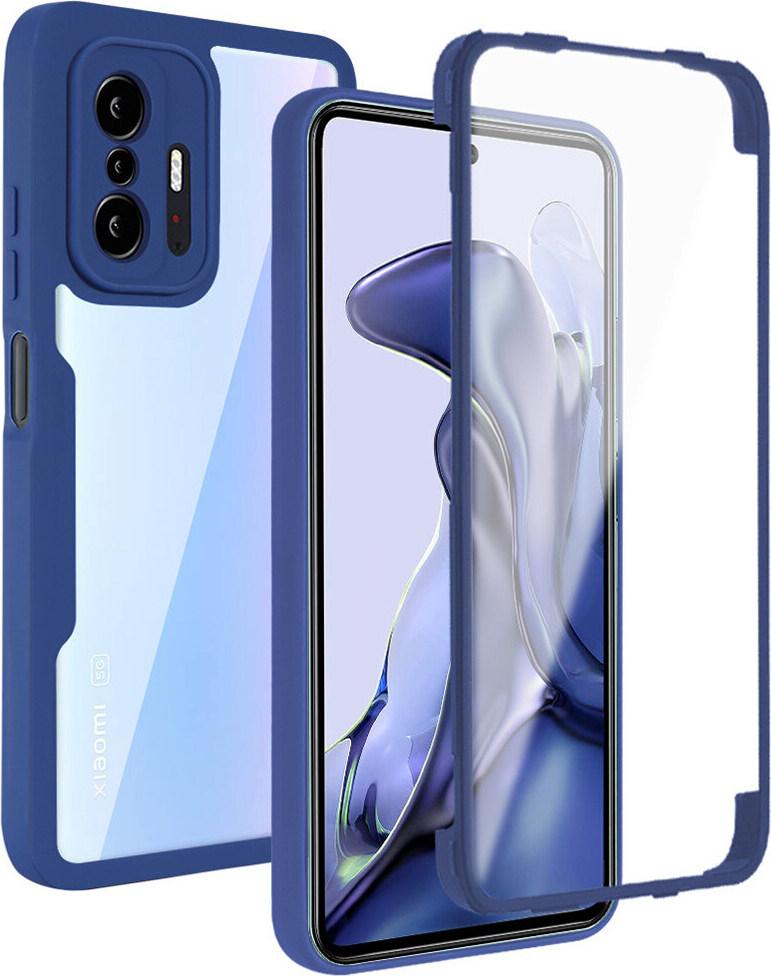 Xiaomi 11T Custodia Protettiva, Built-In Screen Protector 360 Gradi Protezione Completa Custodia Del Telefono Cellulare Per Xiaomi 11T / Xiaomi 11T Pro Blue