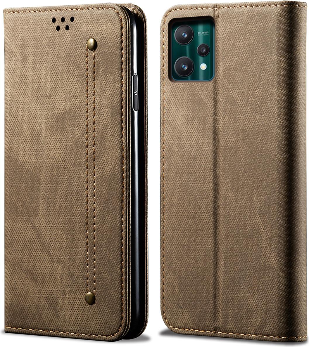 Custodia Realme 9 Pro+, Custodia Protettiva In Pelle Con Funzione Stand Per Oppo Realme 9 Pro+ Khaki