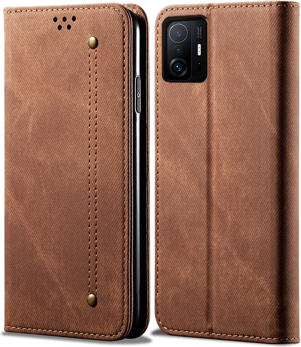 Xiaomi Mi 11T Case, Custodia A Portafoglio In Pelle Con Chiusura Magnetica E Supporto Per Xiaomi Mi 11T / Mi 11T Pro Marrone